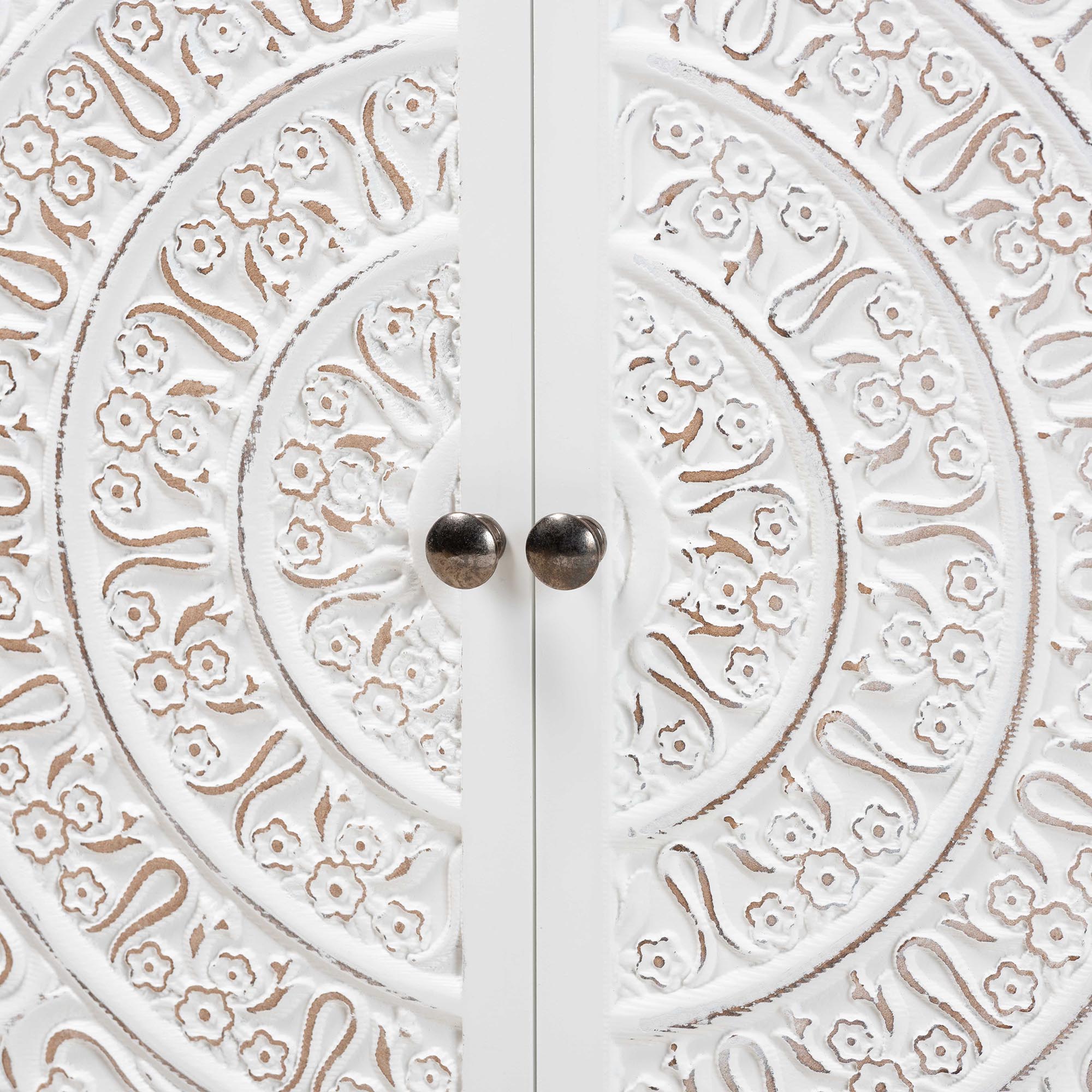 Yelena Classic and Traditional White Finished Wood 2-Door Storage Cabinet