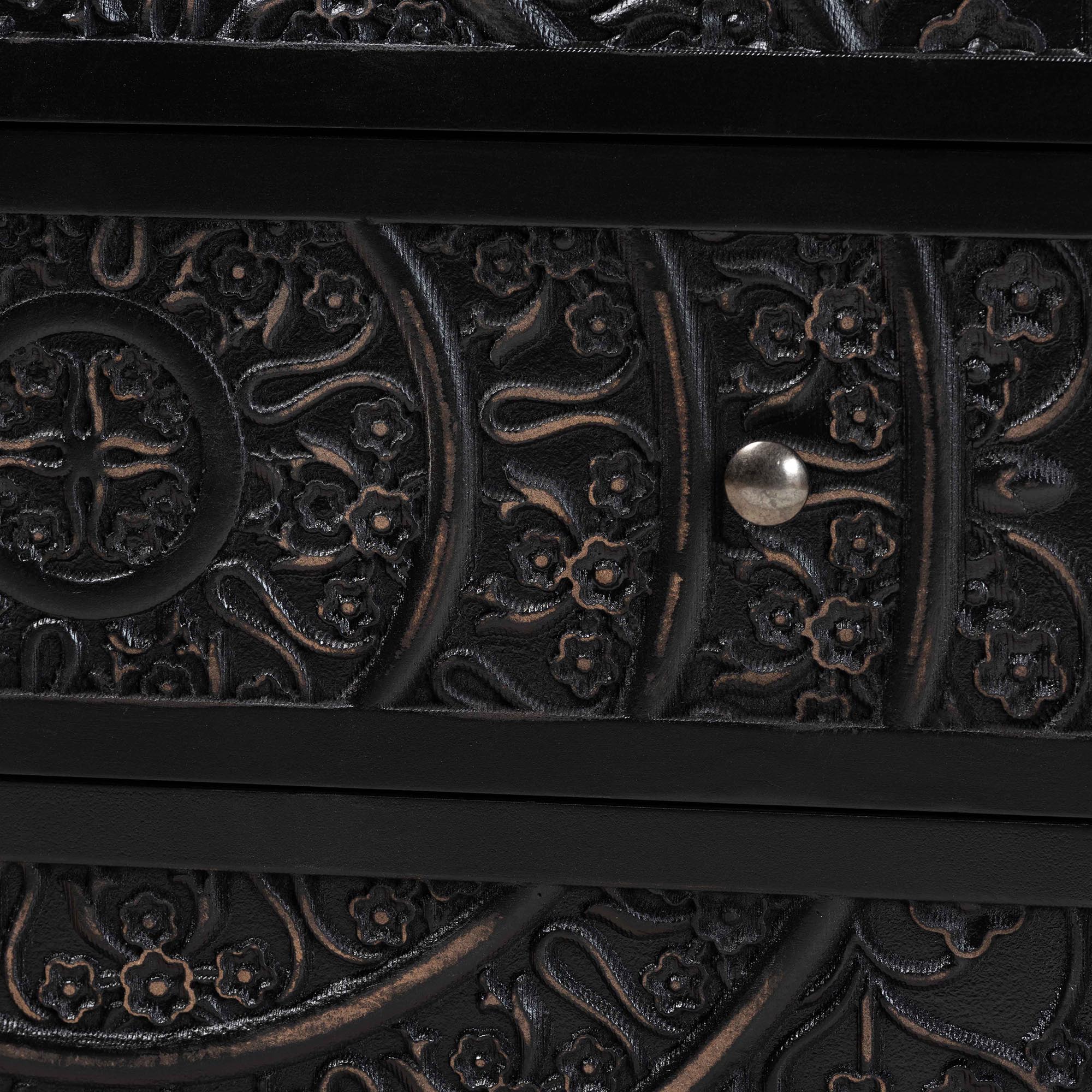 Yelena Classic and Traditional Black Finished Wood 3-Drawer Storage Cabinet