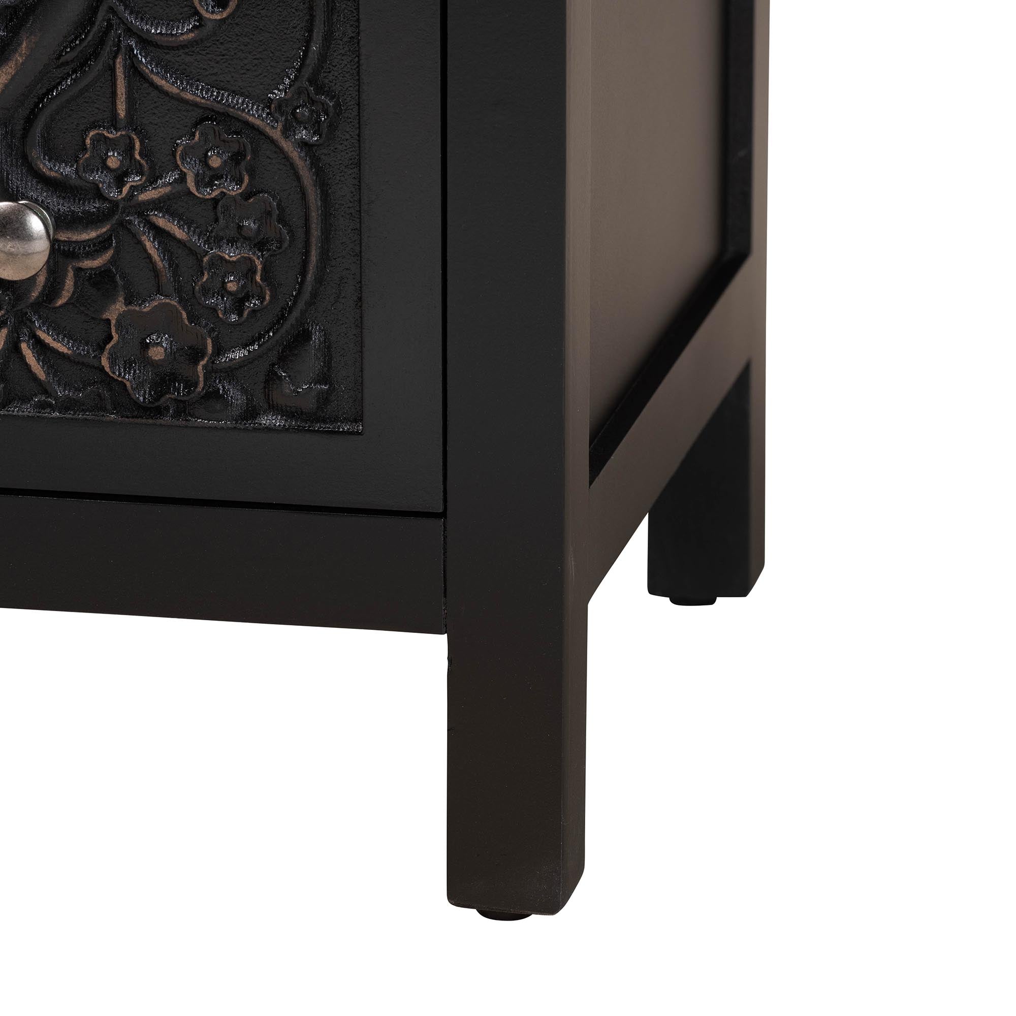Yelena Classic and Traditional Black Finished Wood 3-Drawer Storage Cabinet