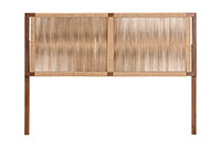 bali & pari Holitz Modern Bohemian Walnut Brown Finished Bayur Wood Queen Size Headboard