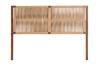 bali & pari Holitz Modern Bohemian Walnut Brown Finished Bayur Wood Queen Size Headboard