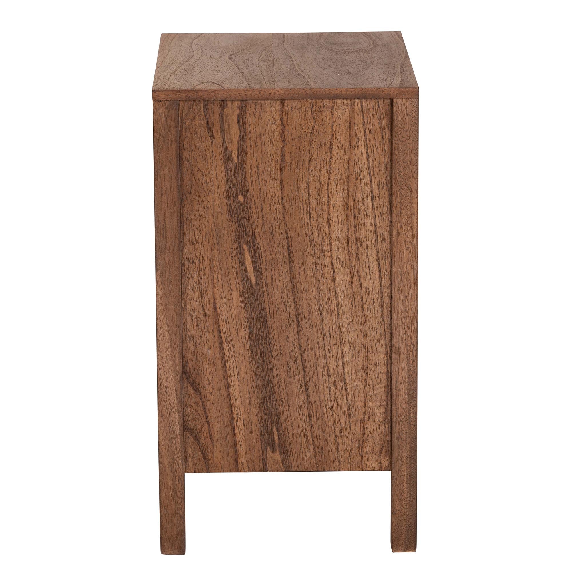 Holitz Modern Bohemian Walnut Brown Finished Bayur Wood Nightstand