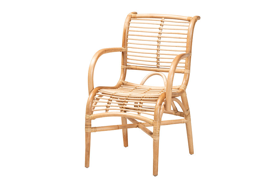 bali & pari Seminyak Modern Bohemian Natural Rattan Lounge Chair