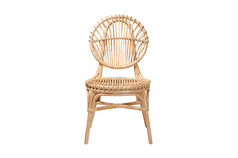 bali & pari Iris Modern Bohemian Natural Brown Rattan Dining Chair