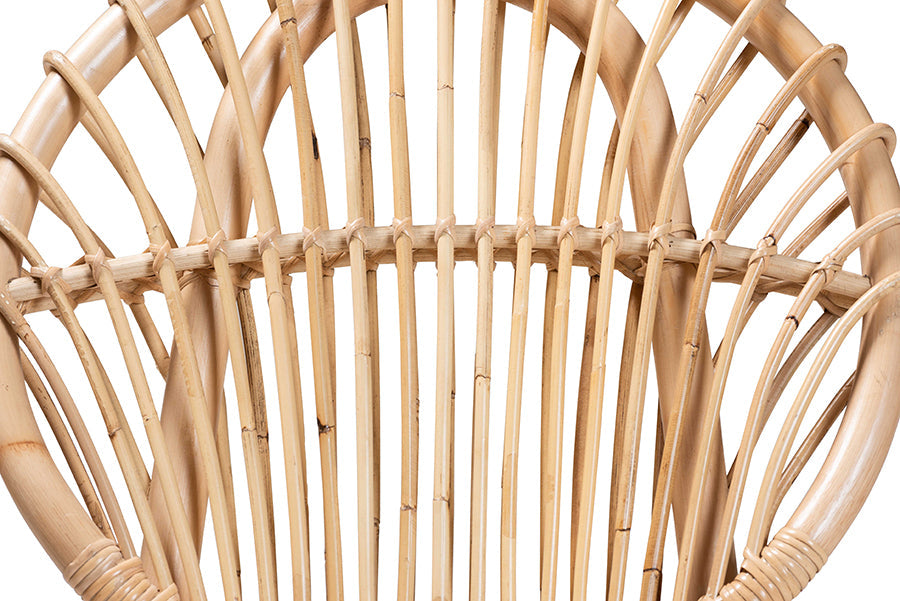 bali & pari Iris Modern Bohemian Natural Brown Rattan Dining Chair