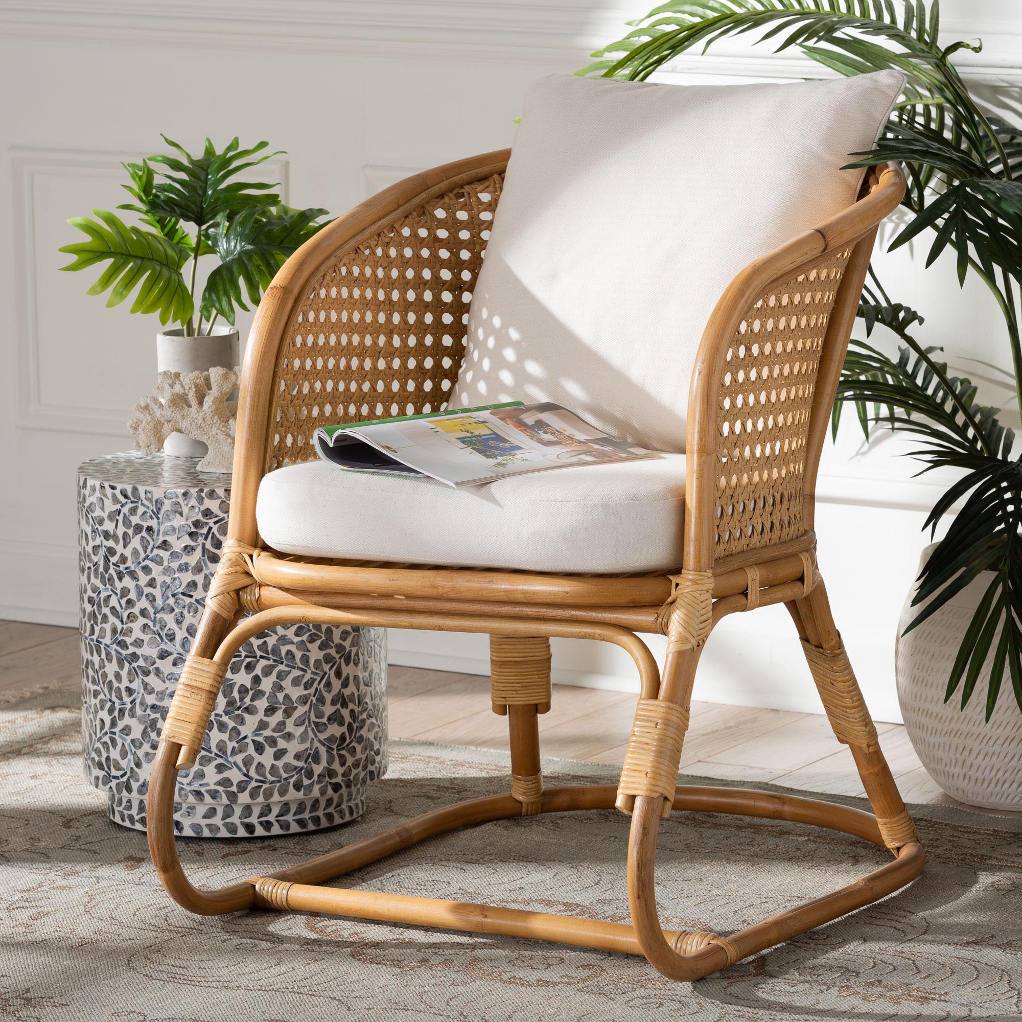 Niko Bohemian Light Honey Rattan Arm Chair
