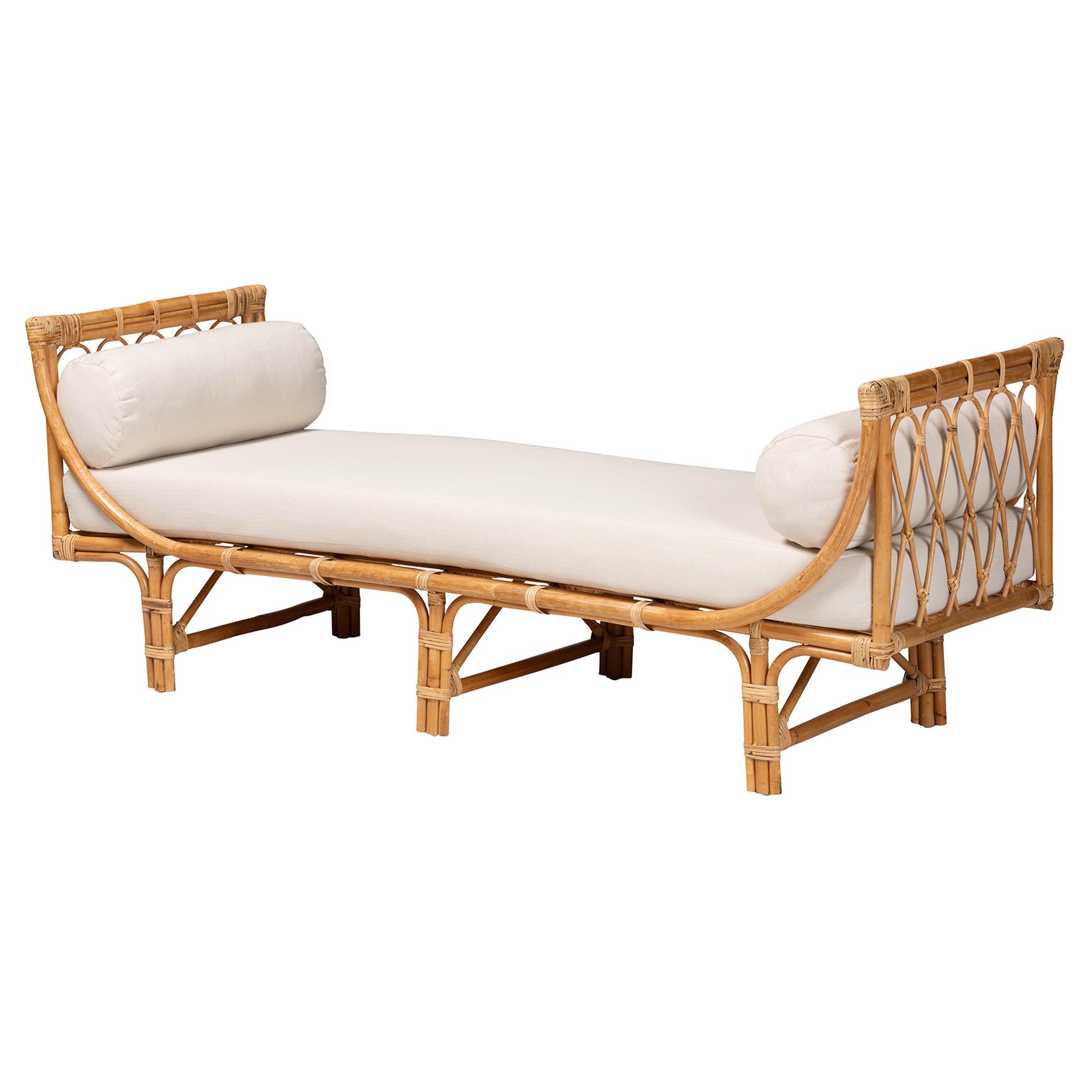 Pari Macias Modern Bohemian Natural Brown Rattan Daybed