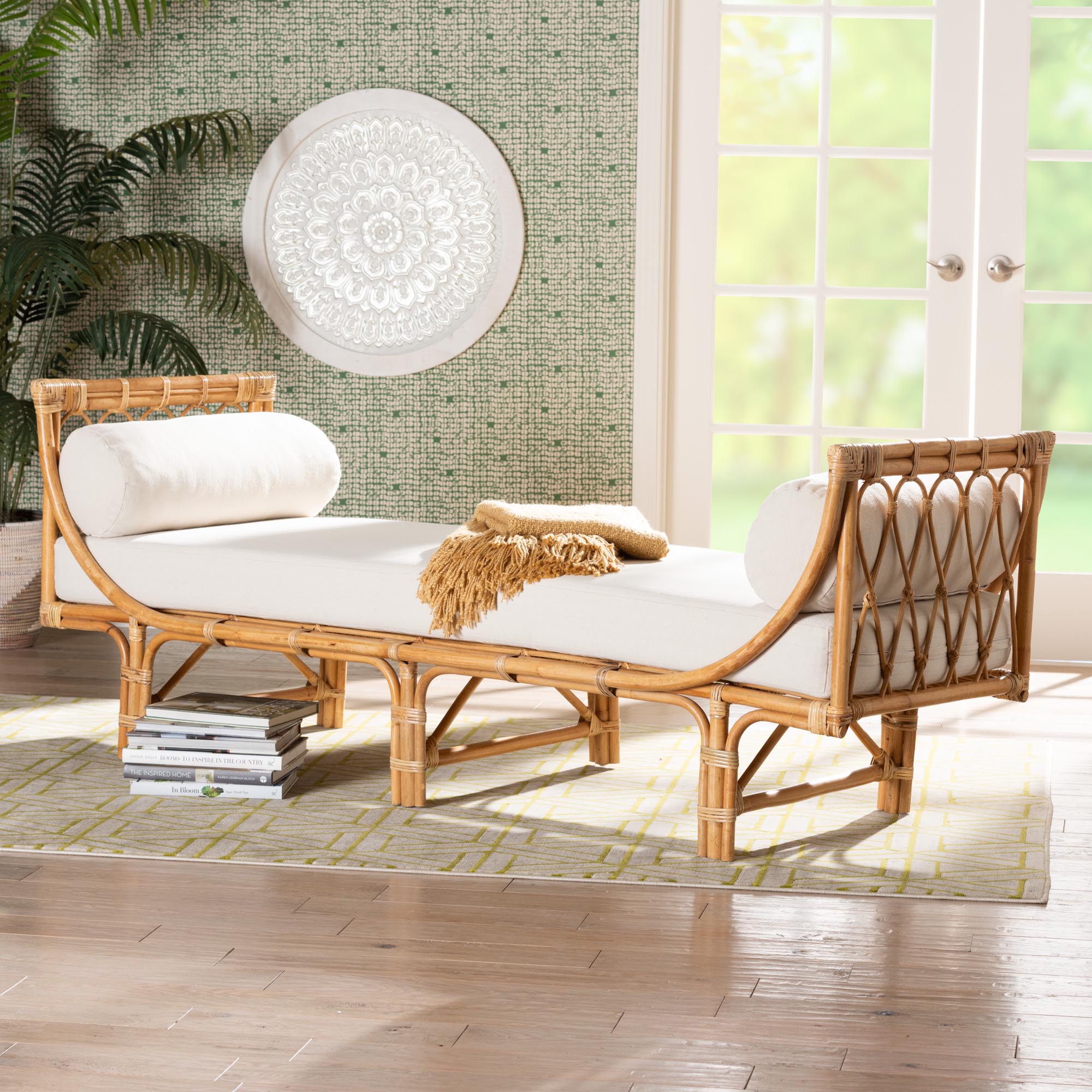 Pari Macias Modern Bohemian Natural Brown Rattan Daybed