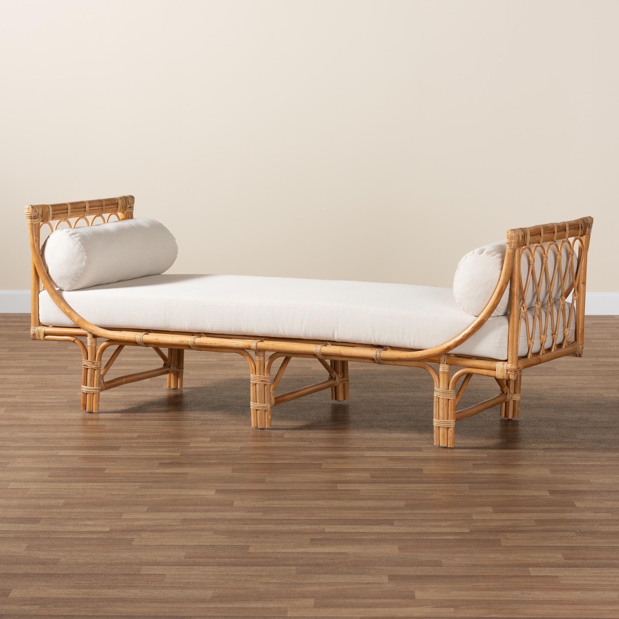 Pari Macias Modern Bohemian Natural Brown Rattan Daybed