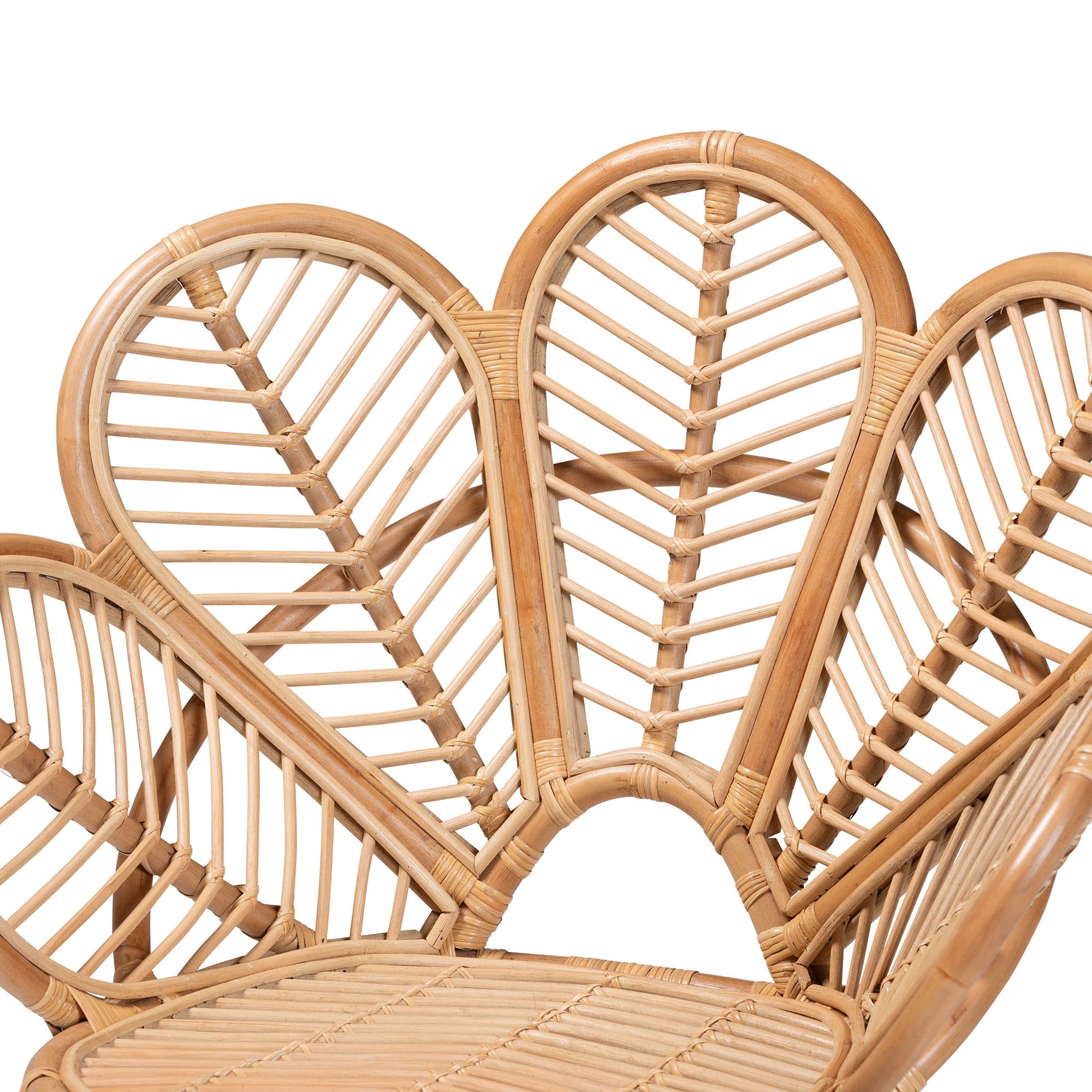 Eliava Modern Bohemian Natural Rattan Flower Accent Chair