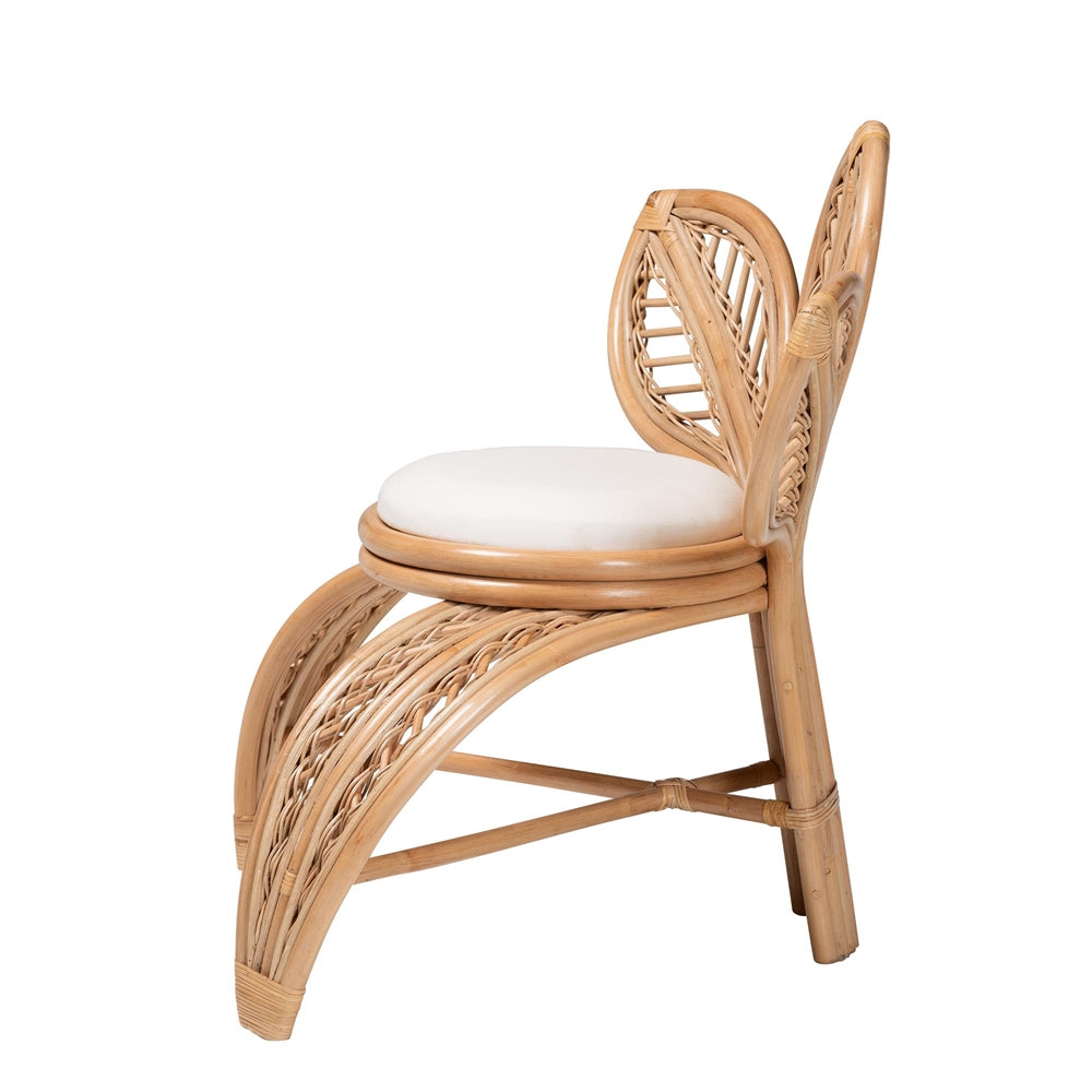 bali & pari Gresham Modern Bohemian Natural Rattan Leaf Accent Chair