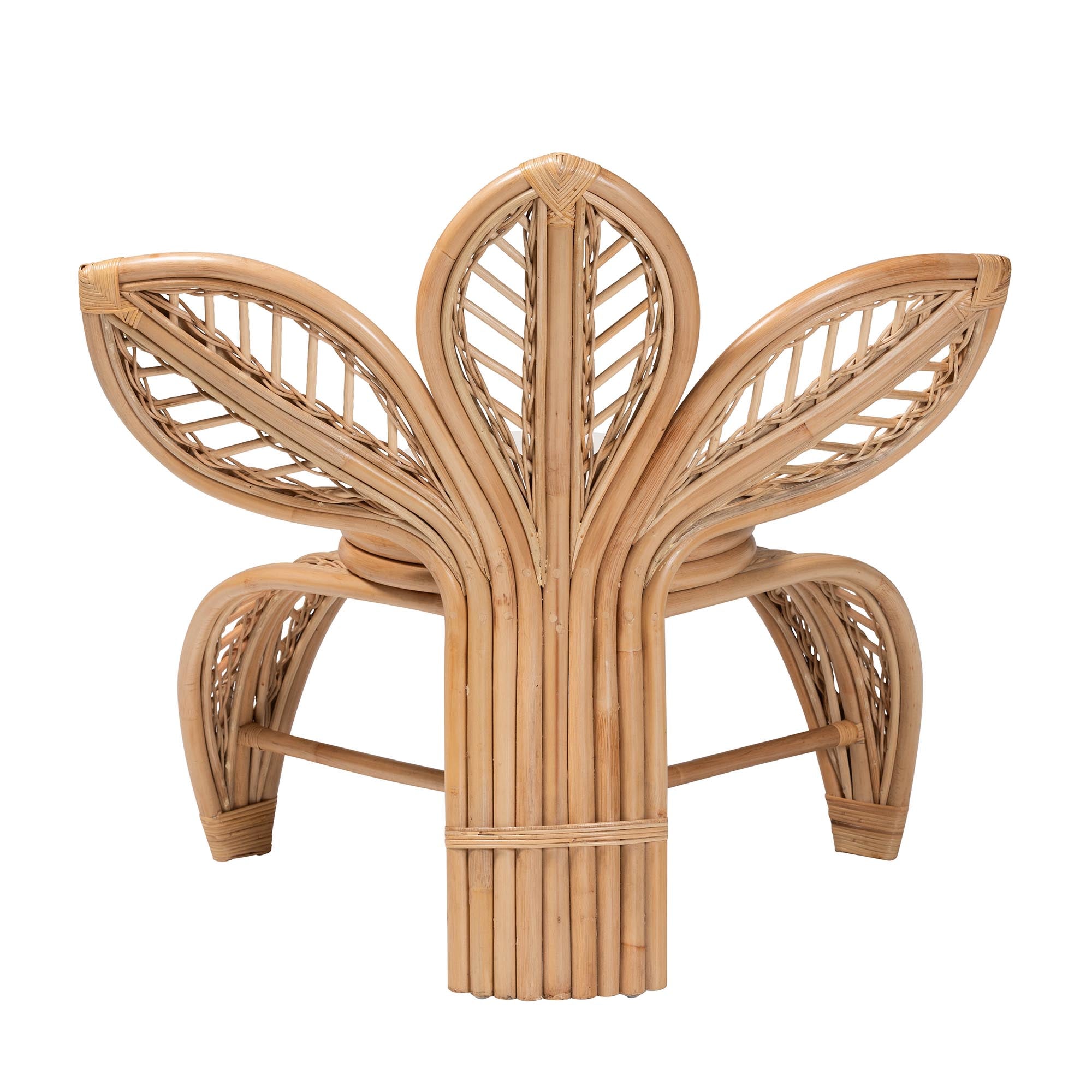 bali & pari Gresham Modern Bohemian Natural Rattan Leaf Accent Chair