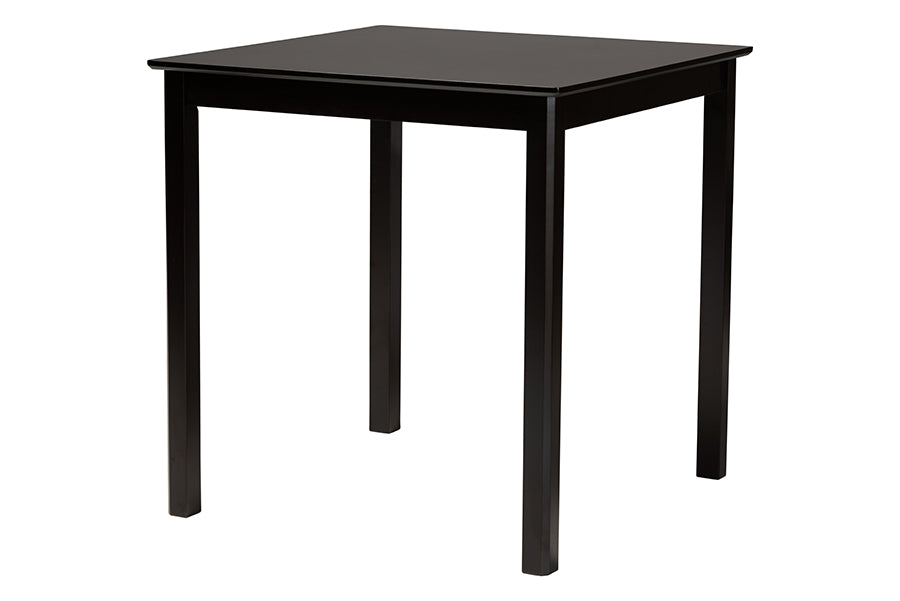 Hesper Mid-Century Modern Dark Brown Finished Wood and Rattan 5-Piece Pub Set