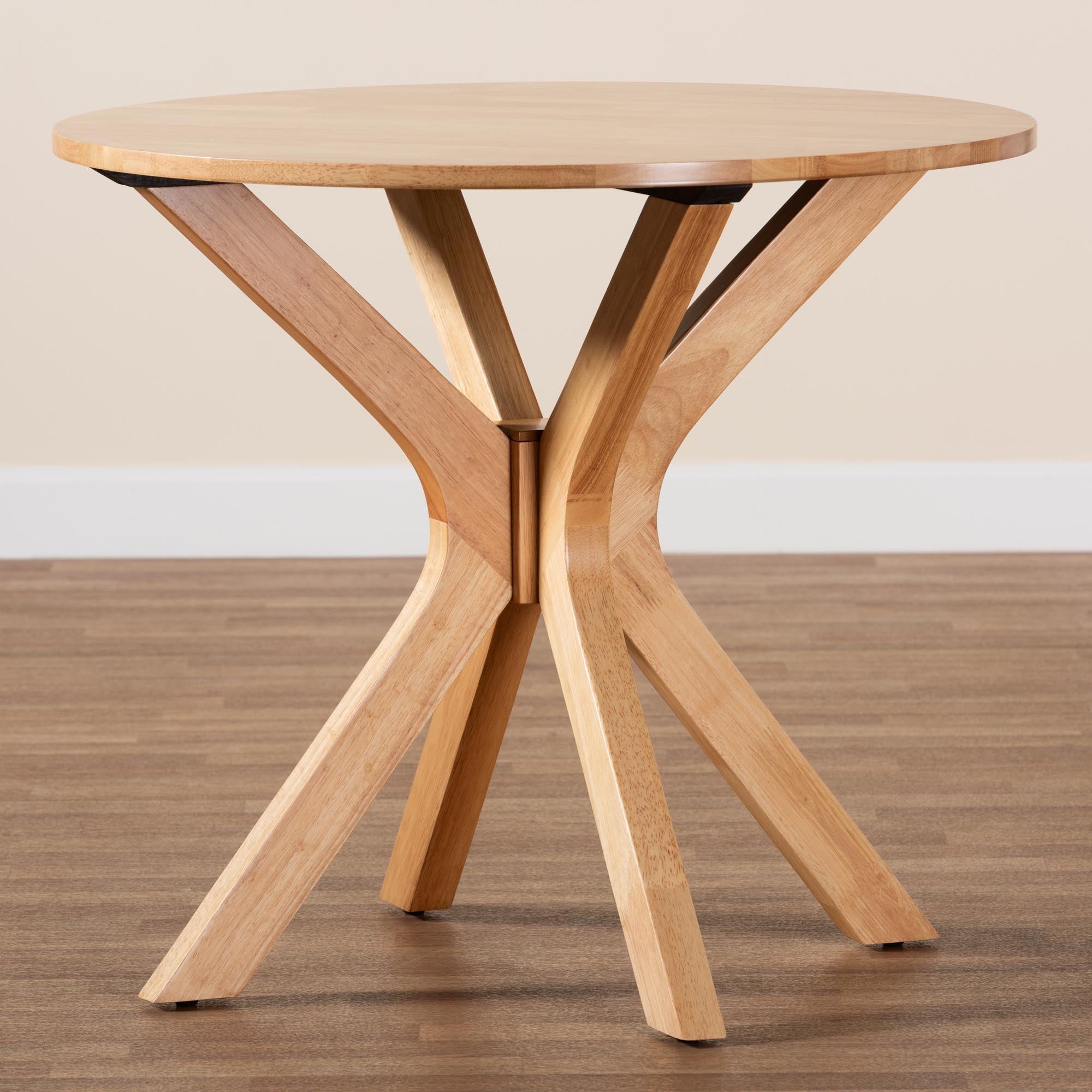 Kenji Modern Natural Brown Finished Wood 34-Inch-Wide Round Wood Dining Table