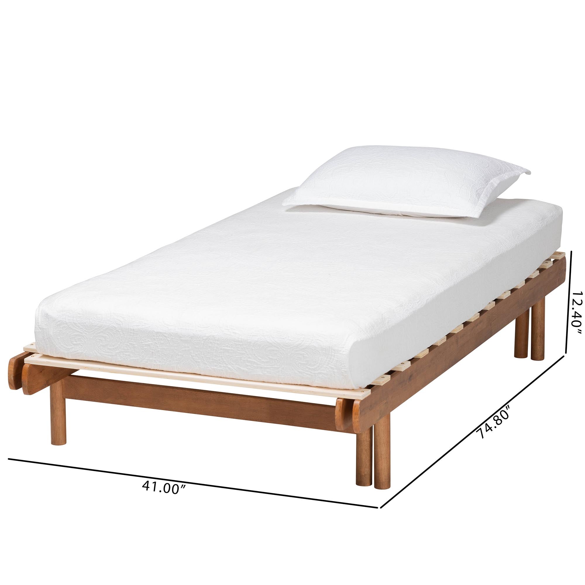 Bolivia Walnut Brown Wood Expandable Twin to King Bed Frame