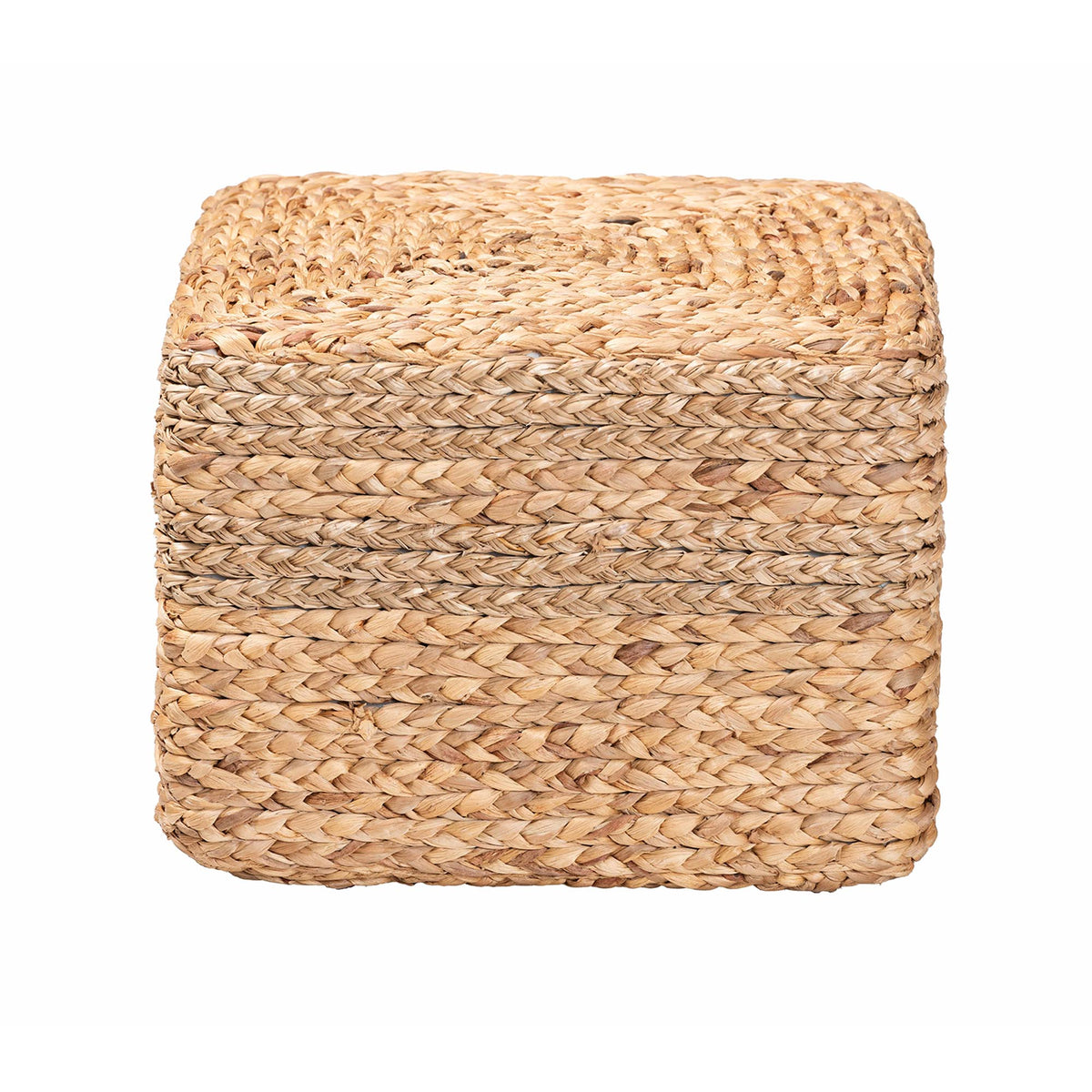 Marella Modern Bohemian Natural Brown Seagrass Accent Footstool