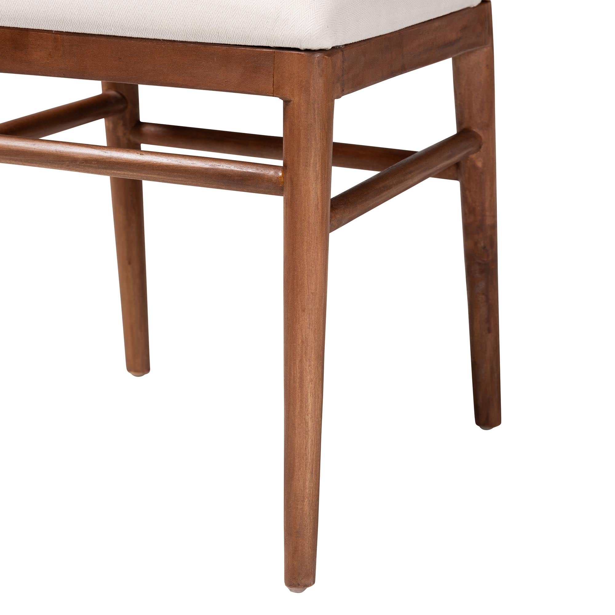Nadim Modern Bohemian Natural Seagrass and Acacia Wood 2-Piece Dining Chair Set