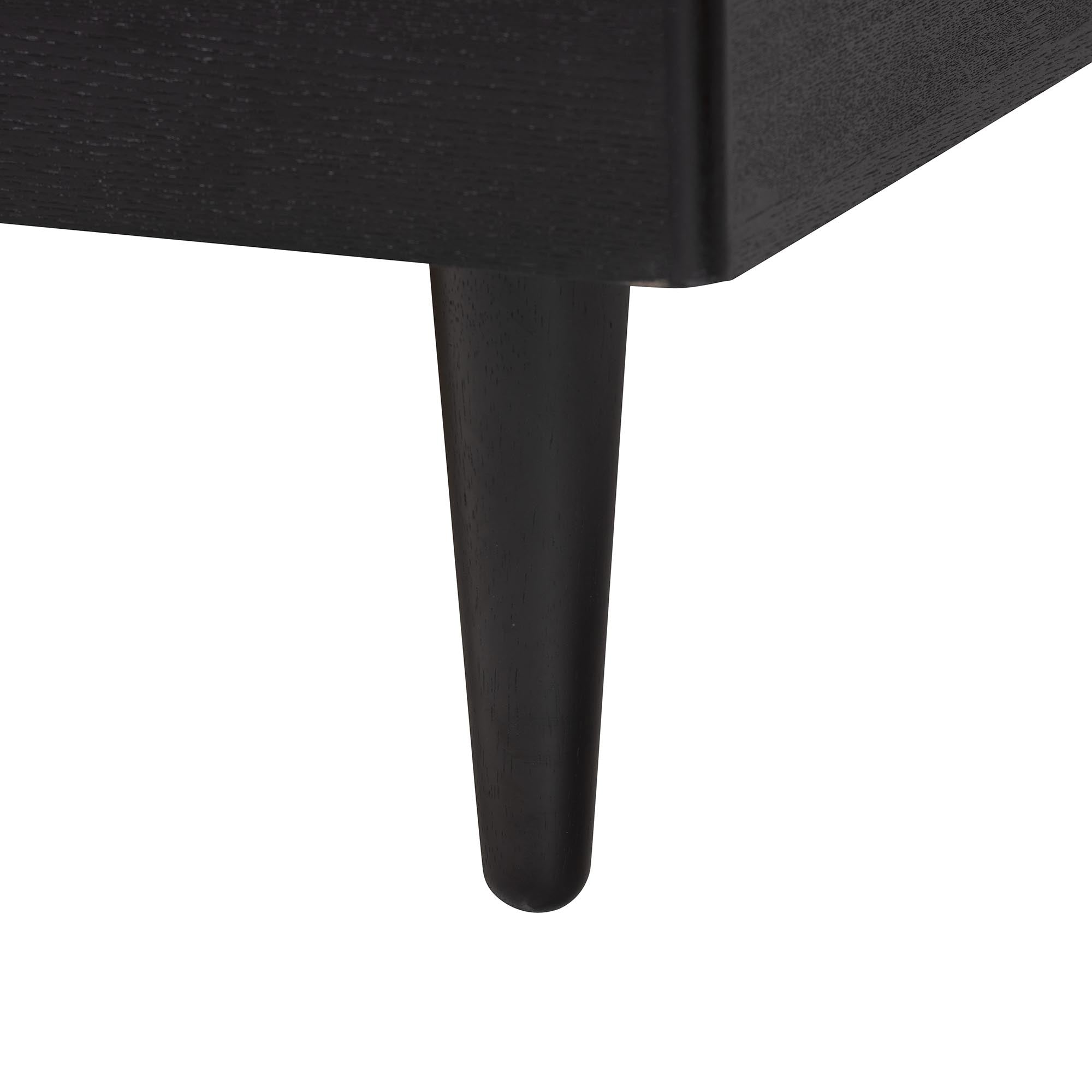 Jarrett Adriano Queen Beige Fabric & Black Wood Bed  Transitional Design with Built-In Side Tables