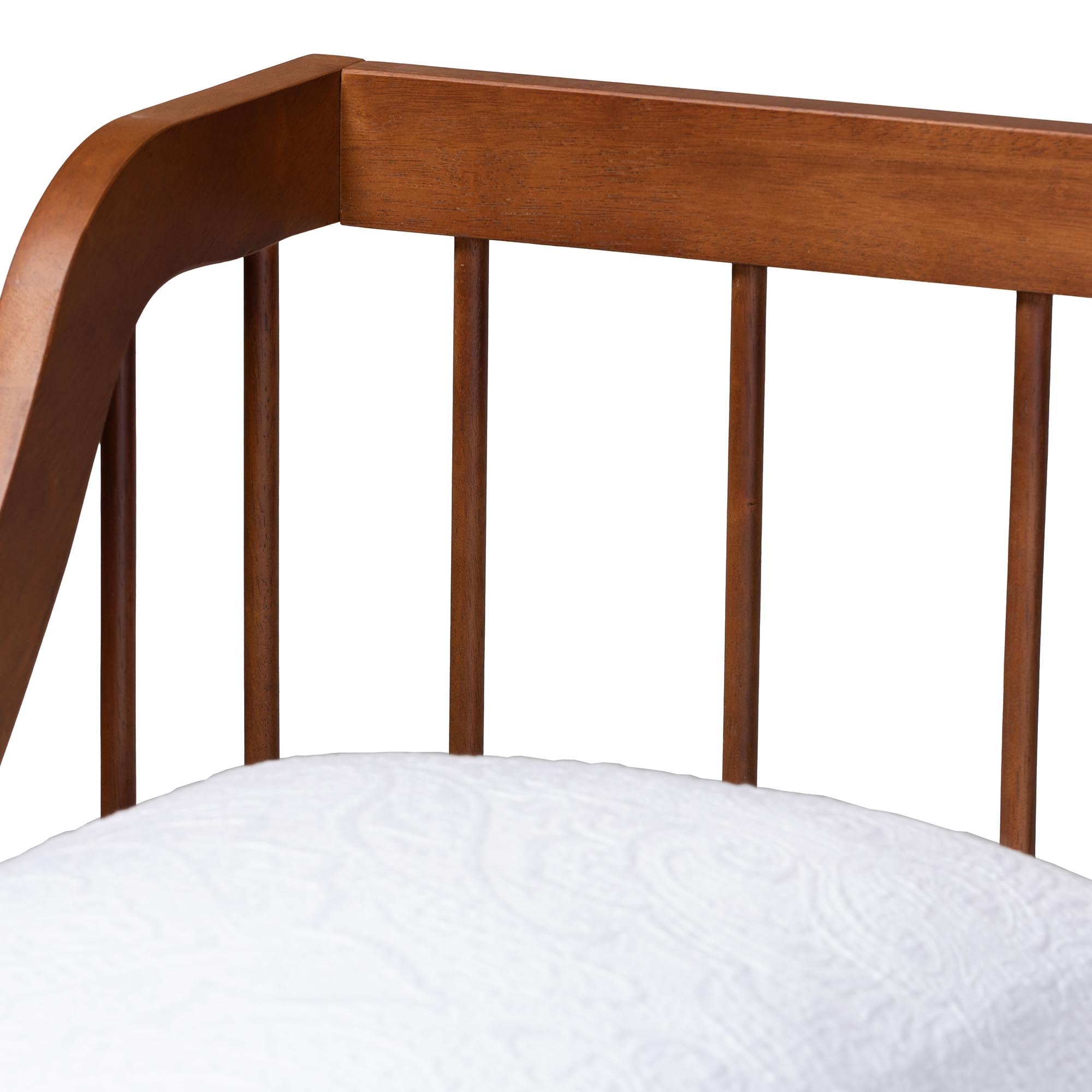 Helio Mid-Century Modern Walnut Brown Finished Wood Twin Daybed