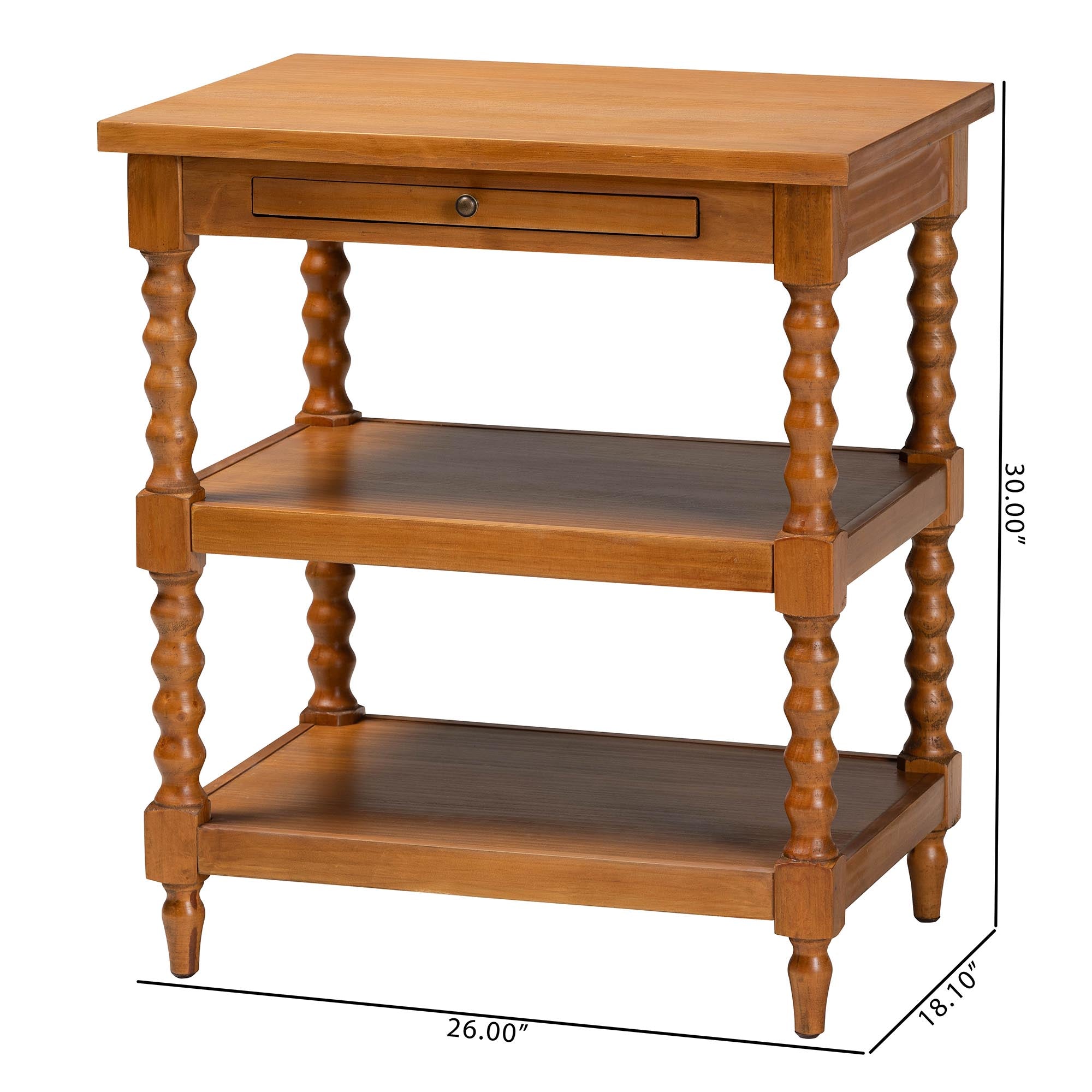 Imogene Retro-Modern Walnut Brown Finished Wood End Table