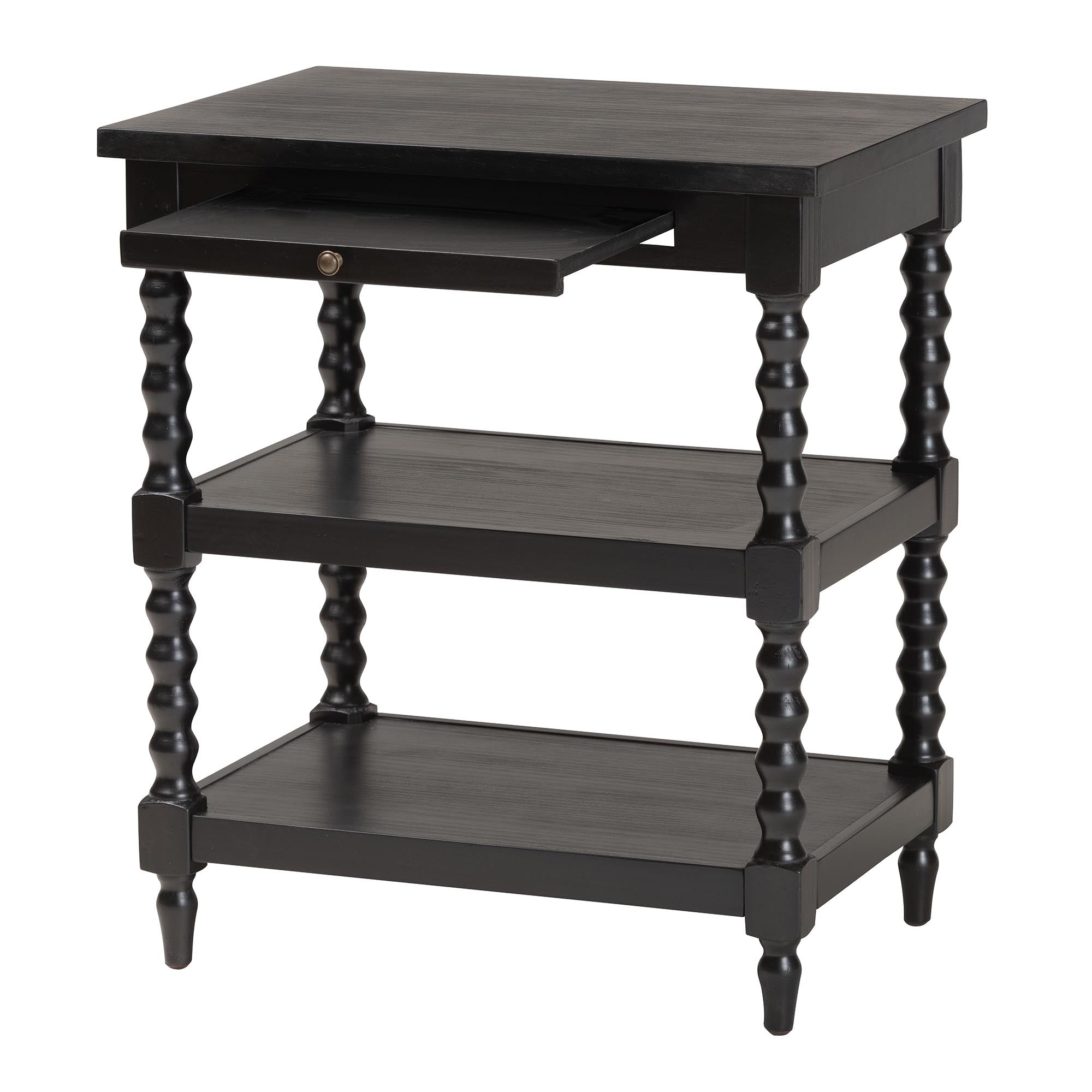Imogene Retro-Modern Black Wood End Table