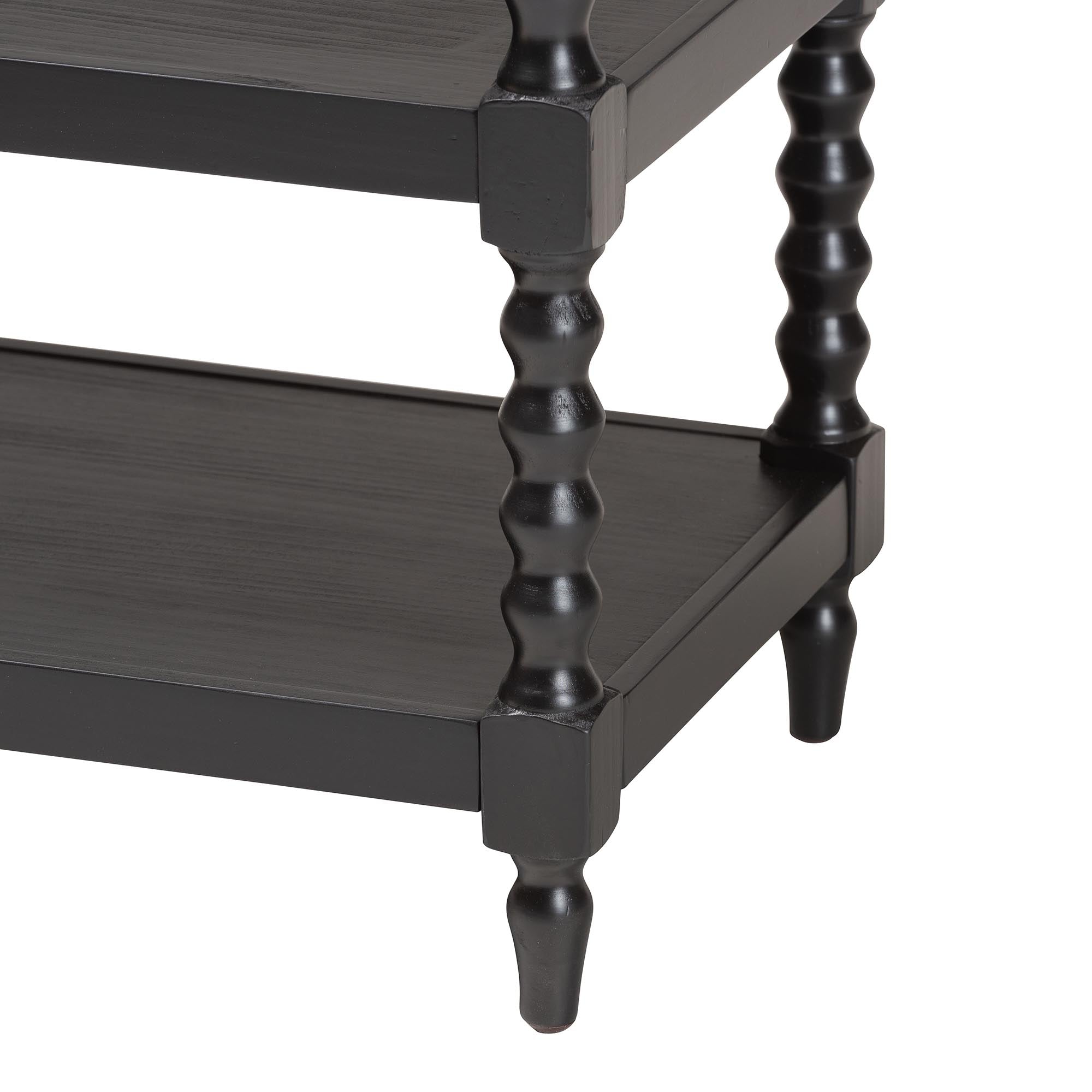 Imogene Retro-Modern Black Wood End Table
