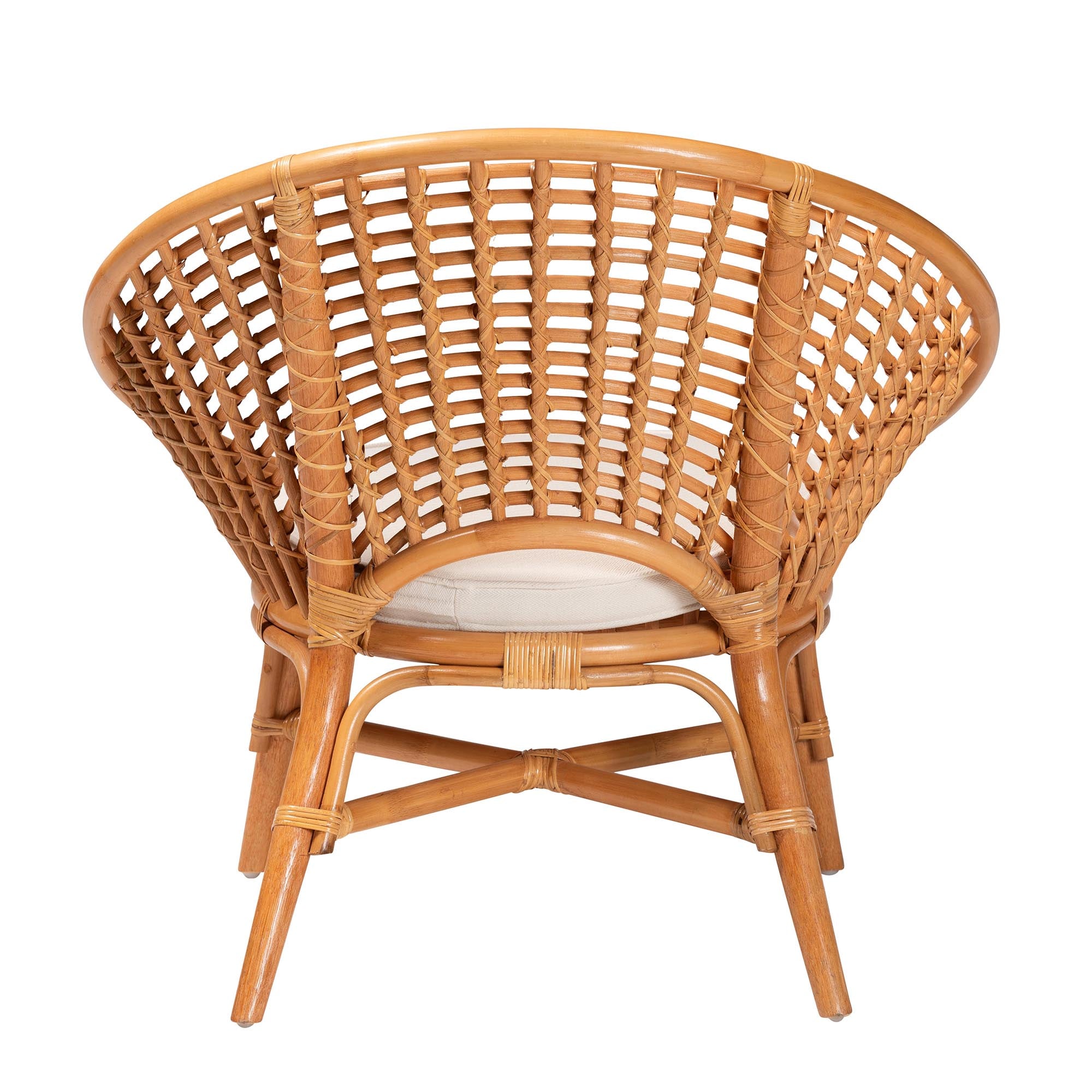 Aerin Modern Bohemian Natural Rattan Accent Chair