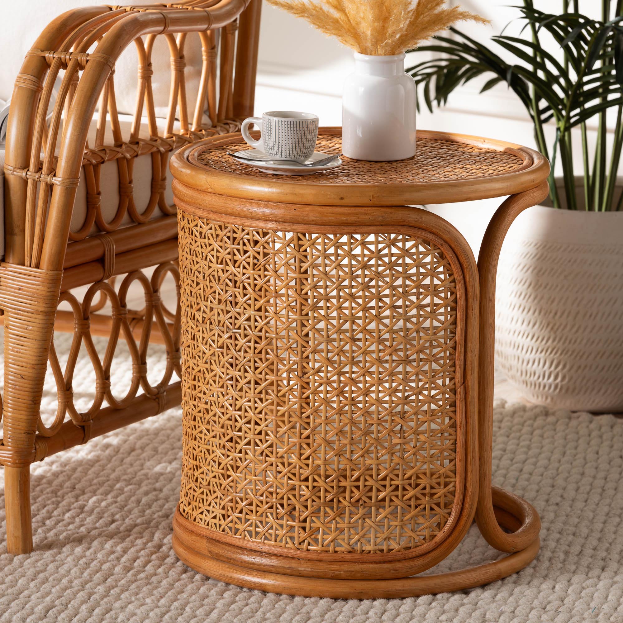 Eldon Bohemian Honey Rattan End Table