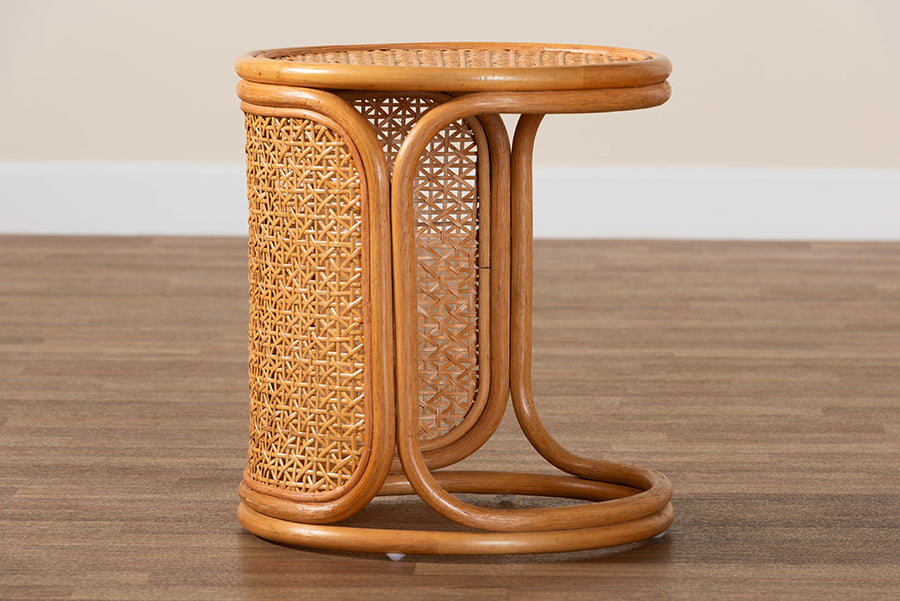 Eldon Bohemian Honey Rattan End Table