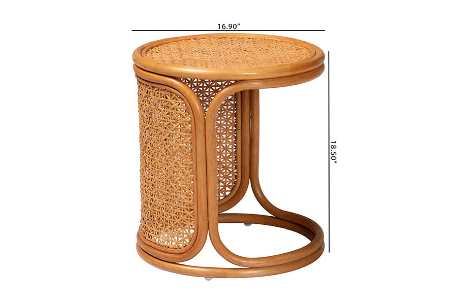 Eldon Bohemian Honey Rattan End Table