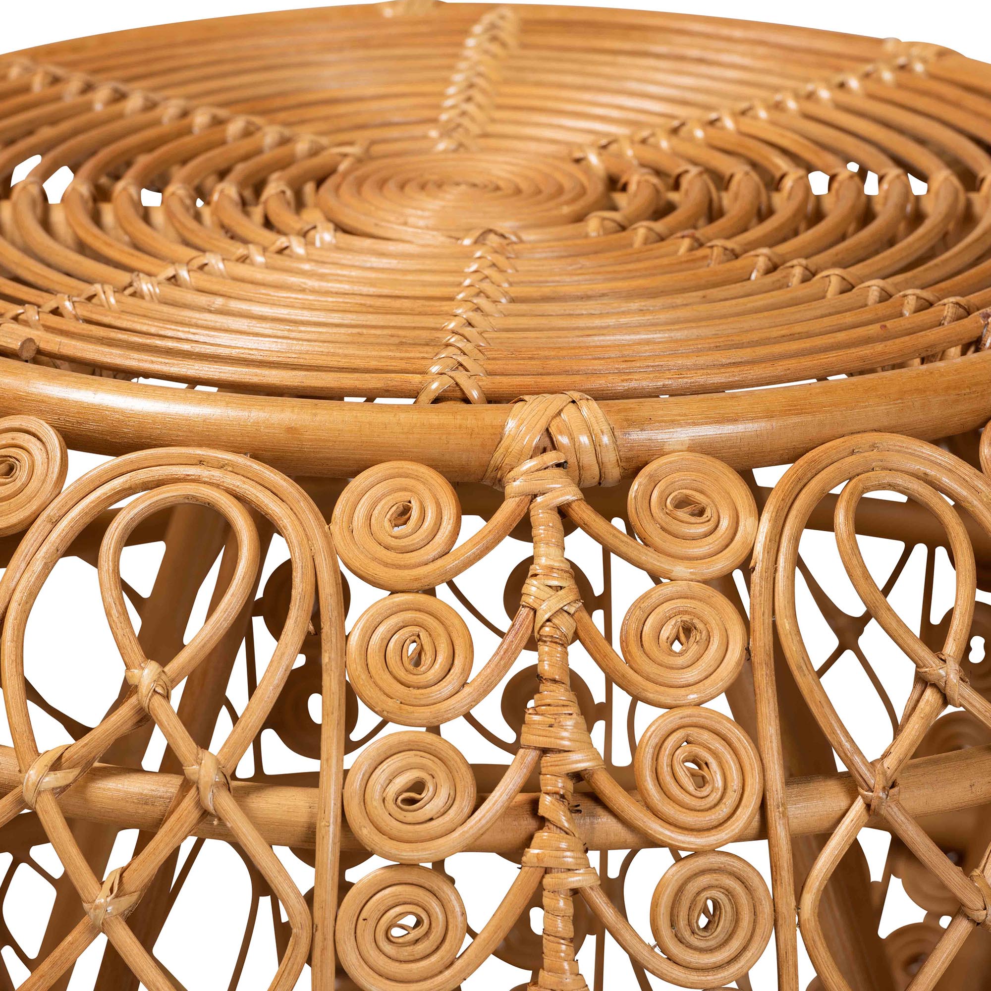 Tiramisu Modern Bohemian Natural Brown Rattan Coffee Table