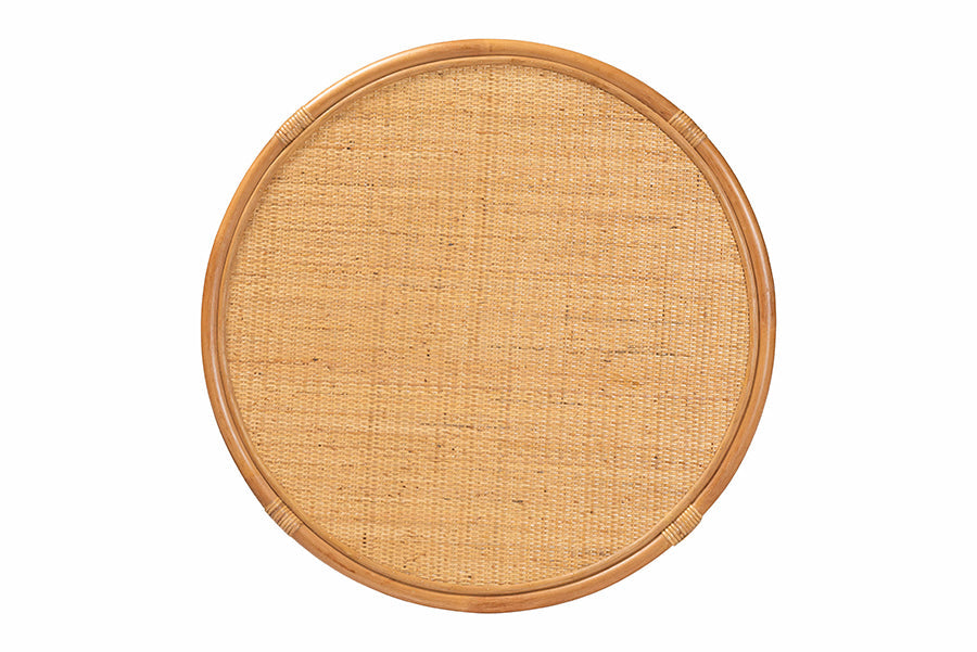 Louis Modern Bohemian Natural Brown Rattan Coffee Table