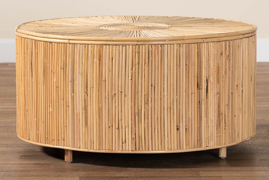 Miami Bohemian Light Honey Rattan Coffee Table