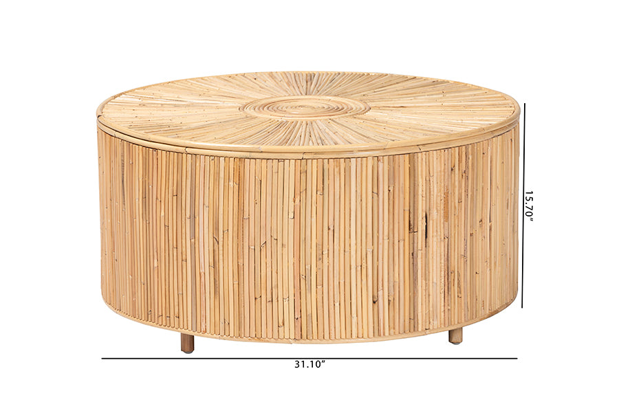 Miami Bohemian Light Honey Rattan Coffee Table