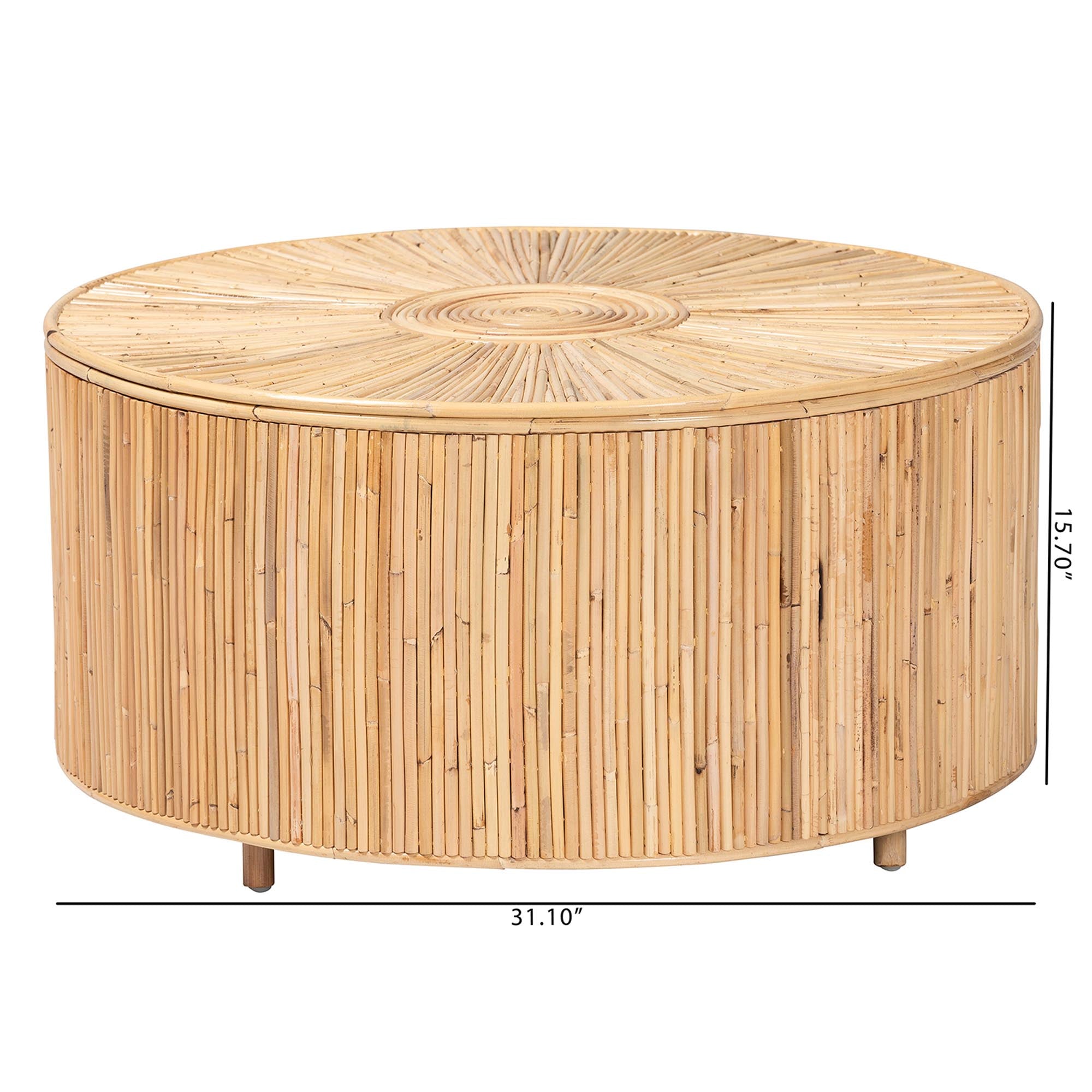 Miami Bohemian Light Honey Rattan Coffee Table