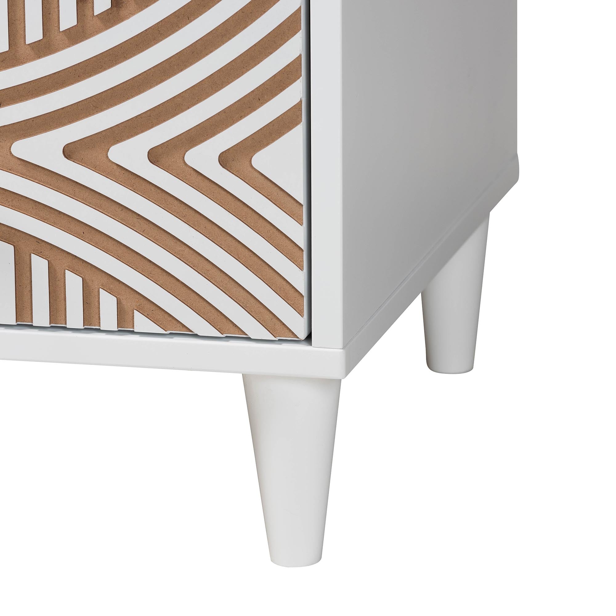 Louetta Coastal White Carved Contrasting 6-Drawer Dresser