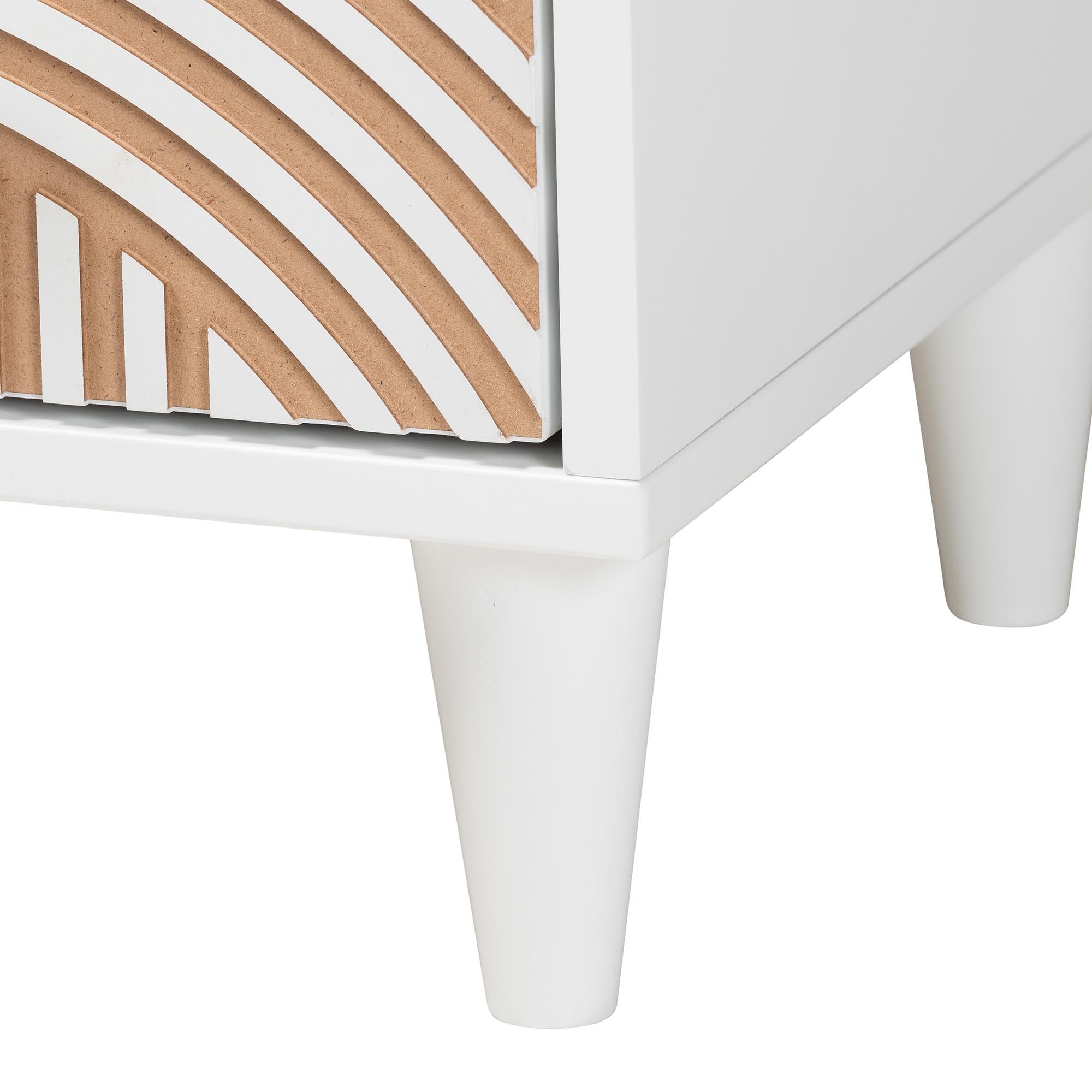 Louetta Carved Contrasting Nightstand