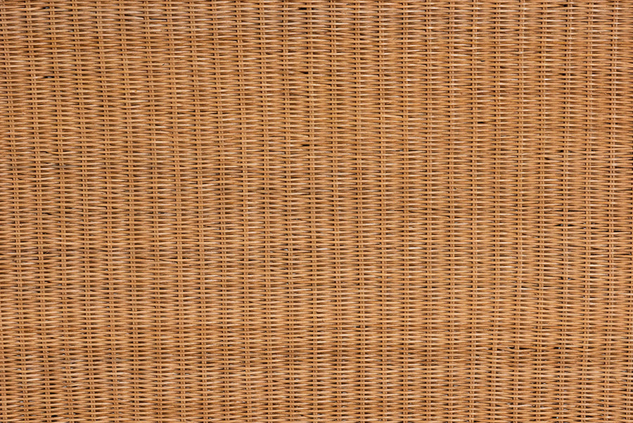 Palm Bohemian Honey Scallop Rattan Console Table