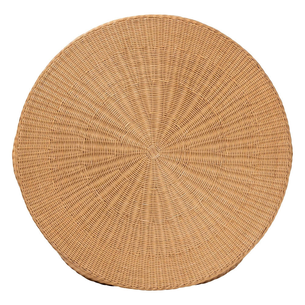 Palm Bohemian Honey Scallop Rattan Coffee Table