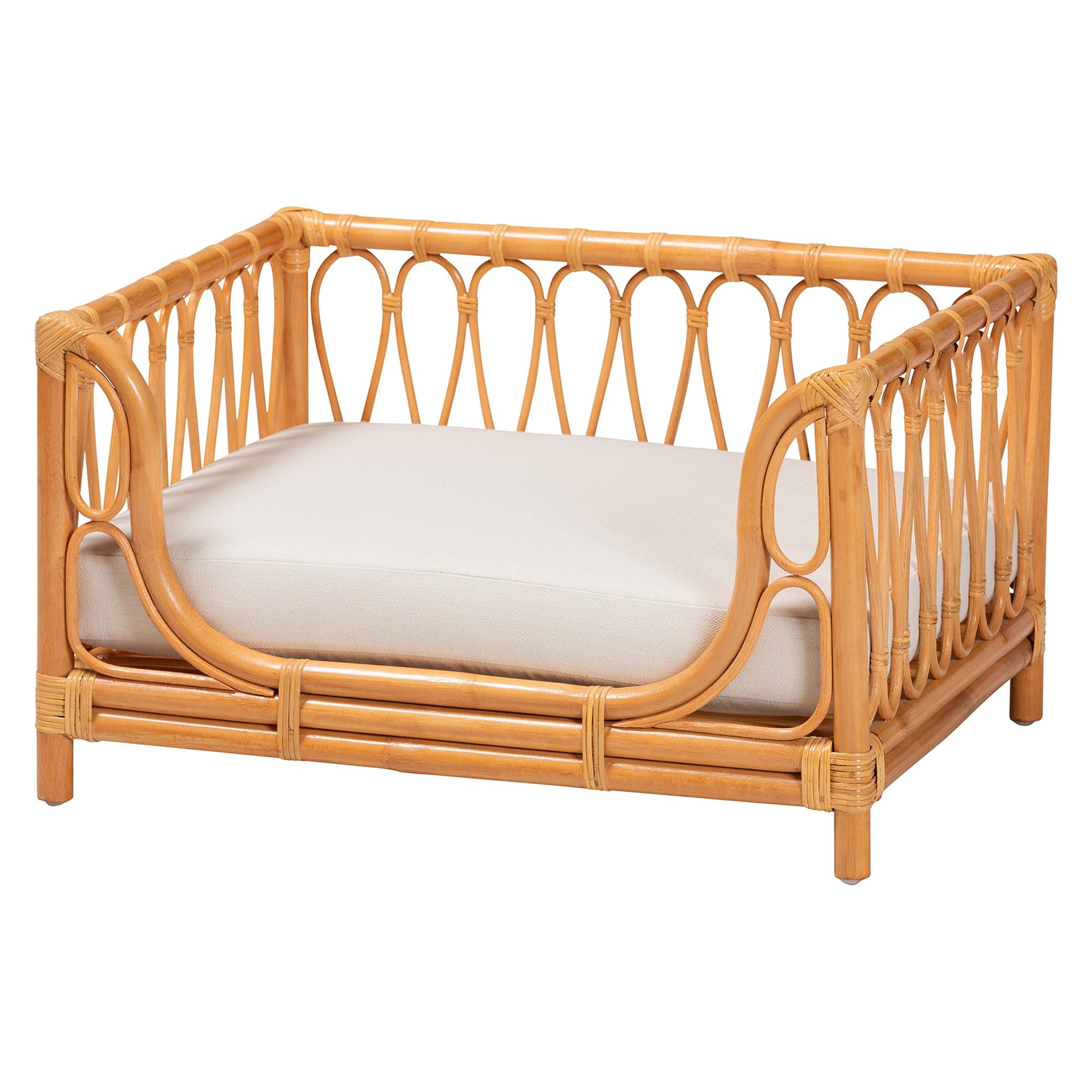 Kierra Bohemian Honey Rattan Pet Bed