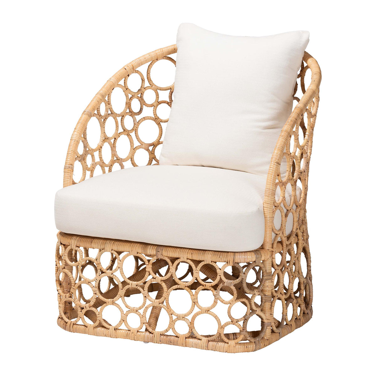 Prisca Bohemian Light Honey Rattan Accent Chair