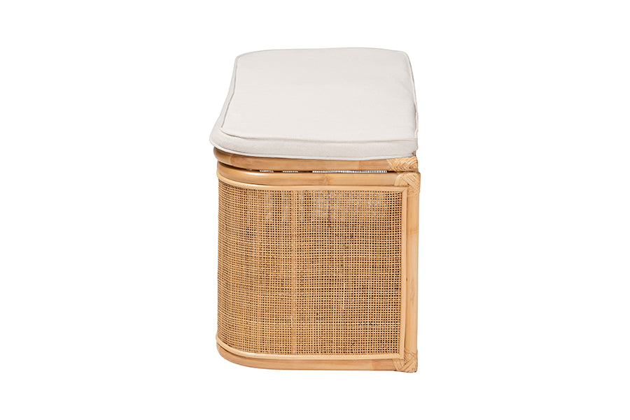 Ishana Bohemian Natural Rattan Storage Bench