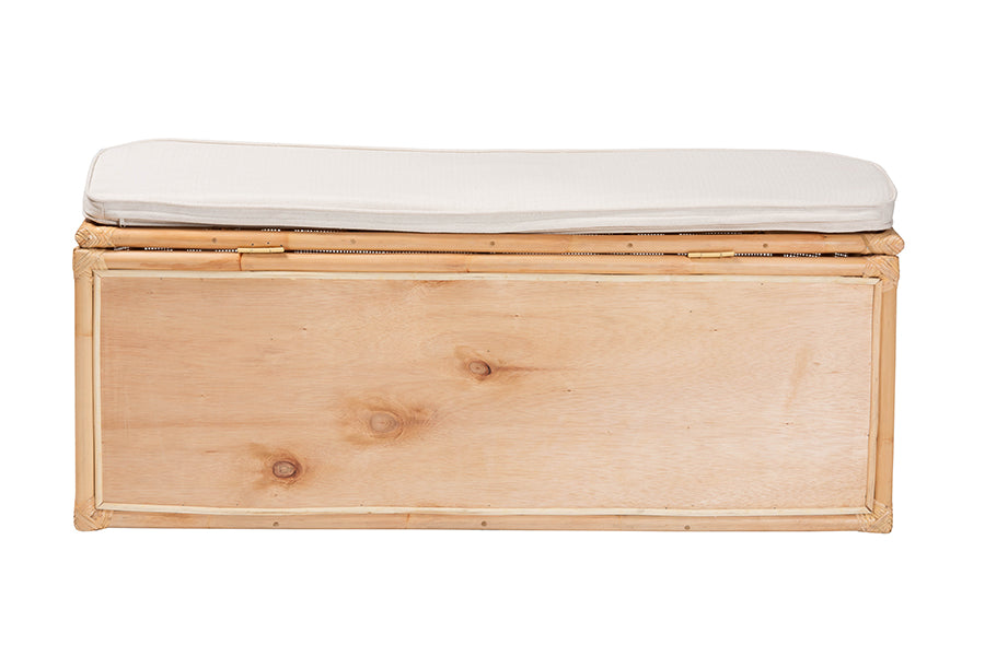 Ishana Bohemian Natural Rattan Storage Bench