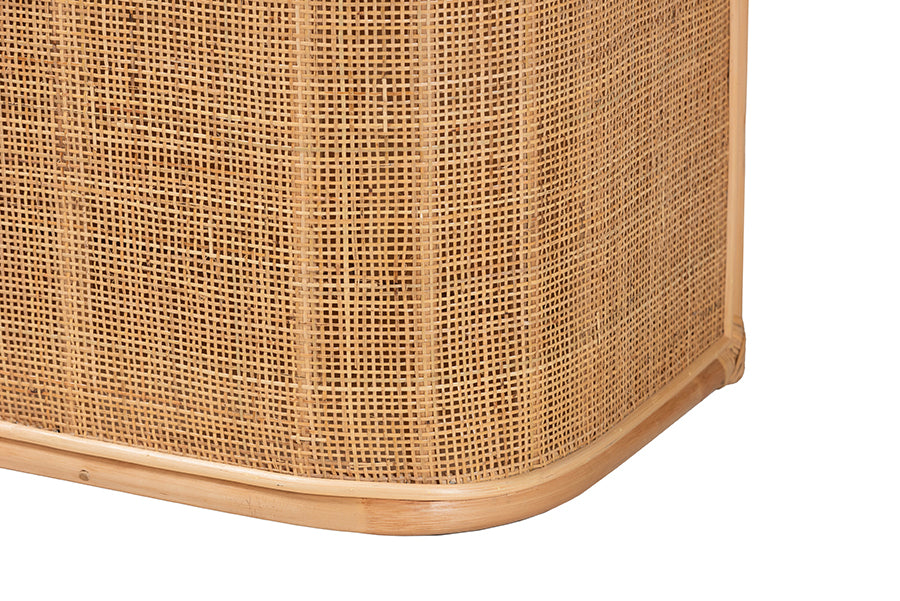 Ishana Bohemian Natural Rattan Storage Bench