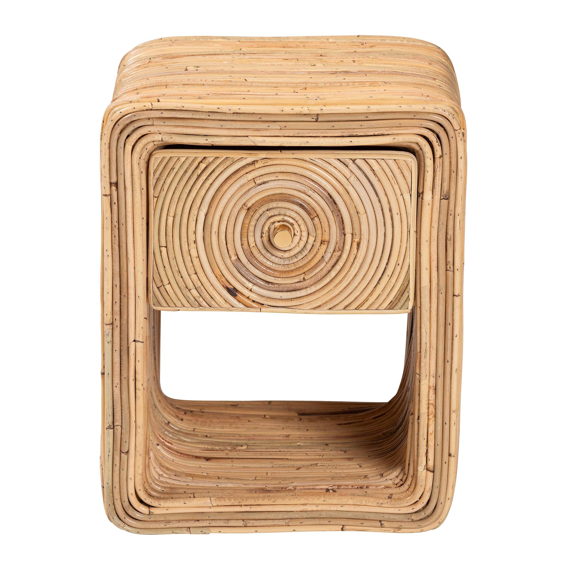 Rosina Bohemian Natural Rattan 1-Drawer Nightstand