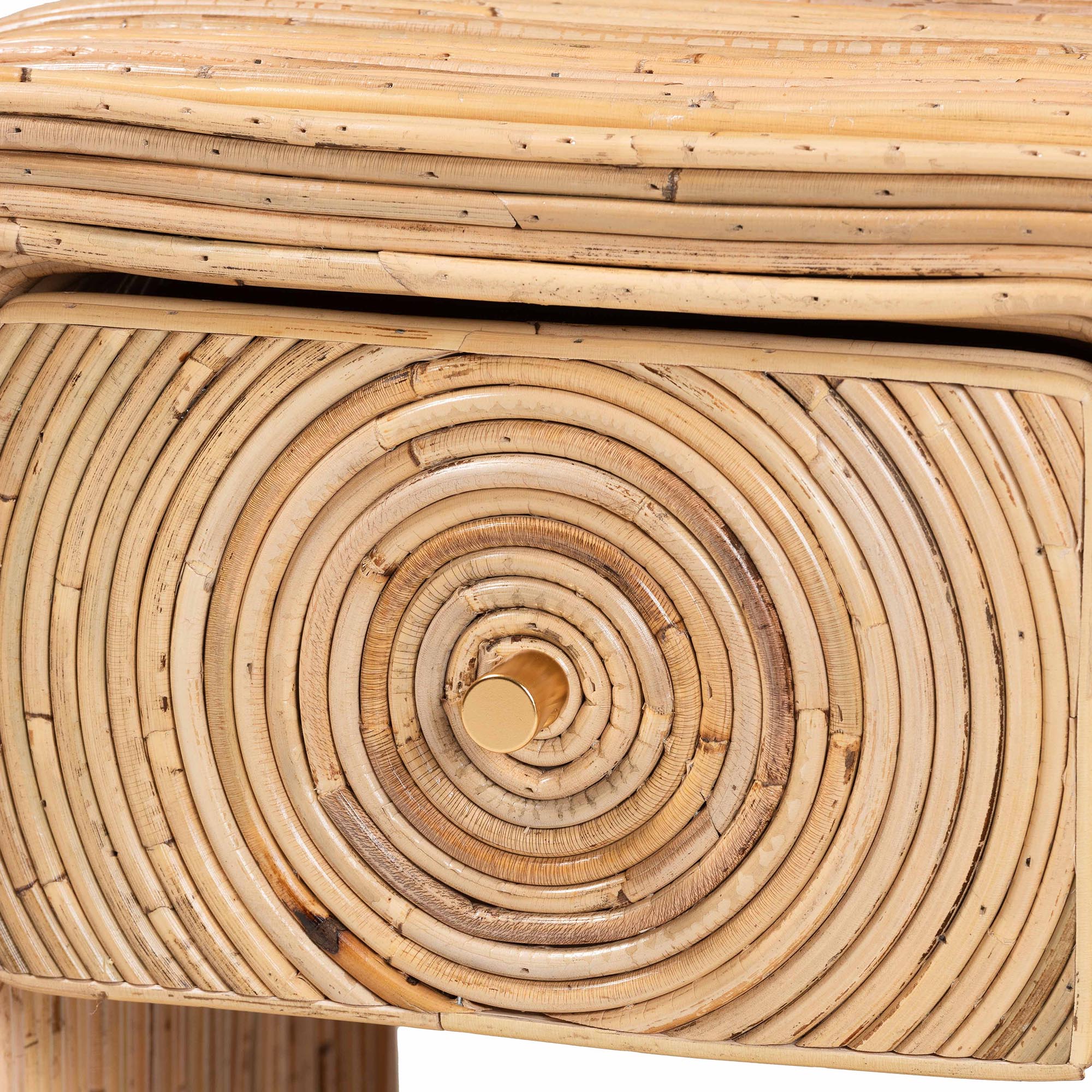 Rosina Bohemian Natural Rattan 1-Drawer Nightstand