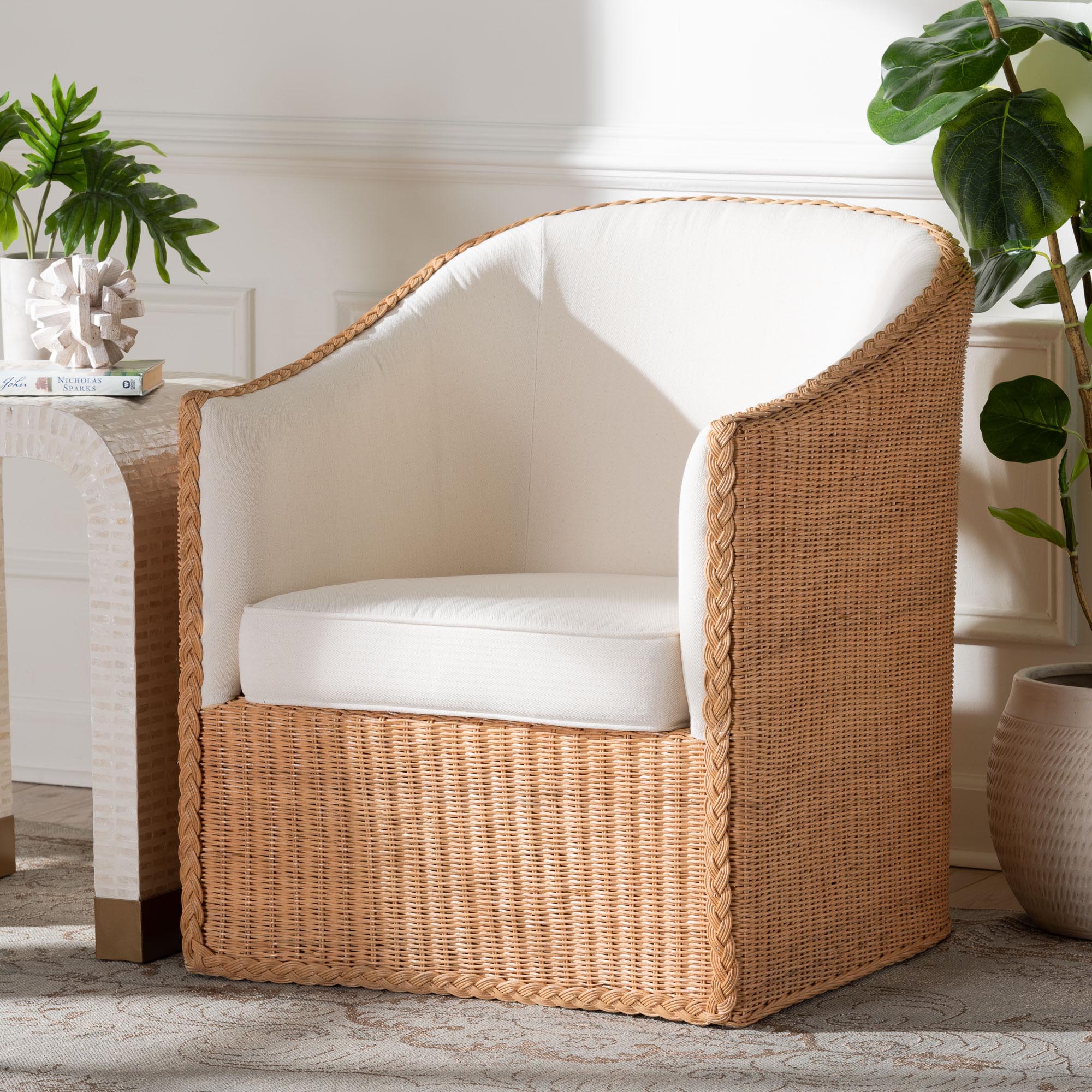 Tessa Bohemian Light Honey Rattan Arm Chair