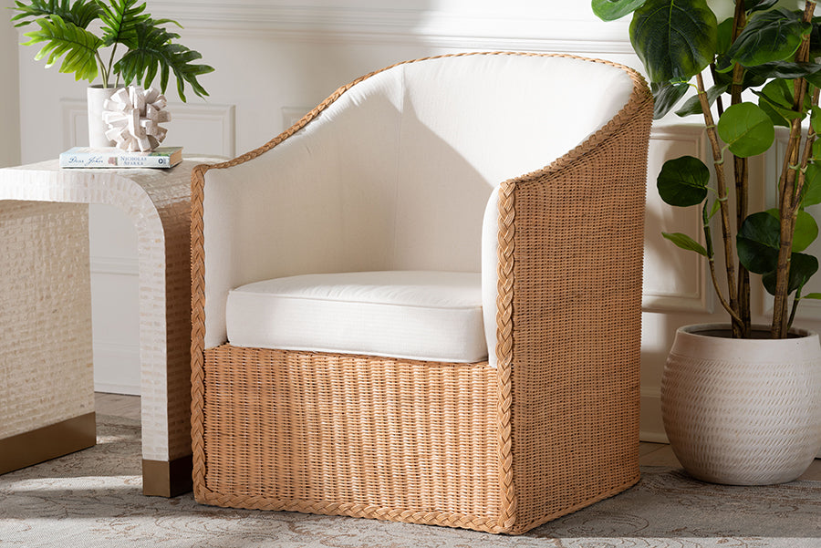 Tessa Bohemian Light Honey Rattan Arm Chair