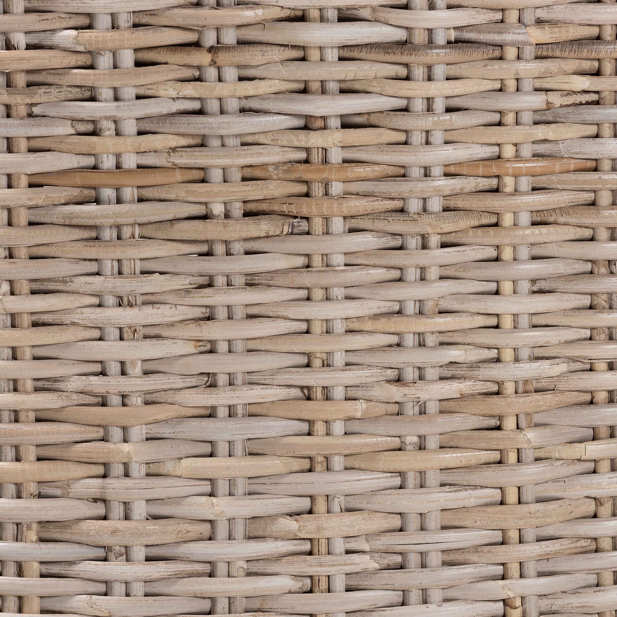 Lara Bohemian Grey Kubu Rattan and Mahogany Wood Dining Chair
