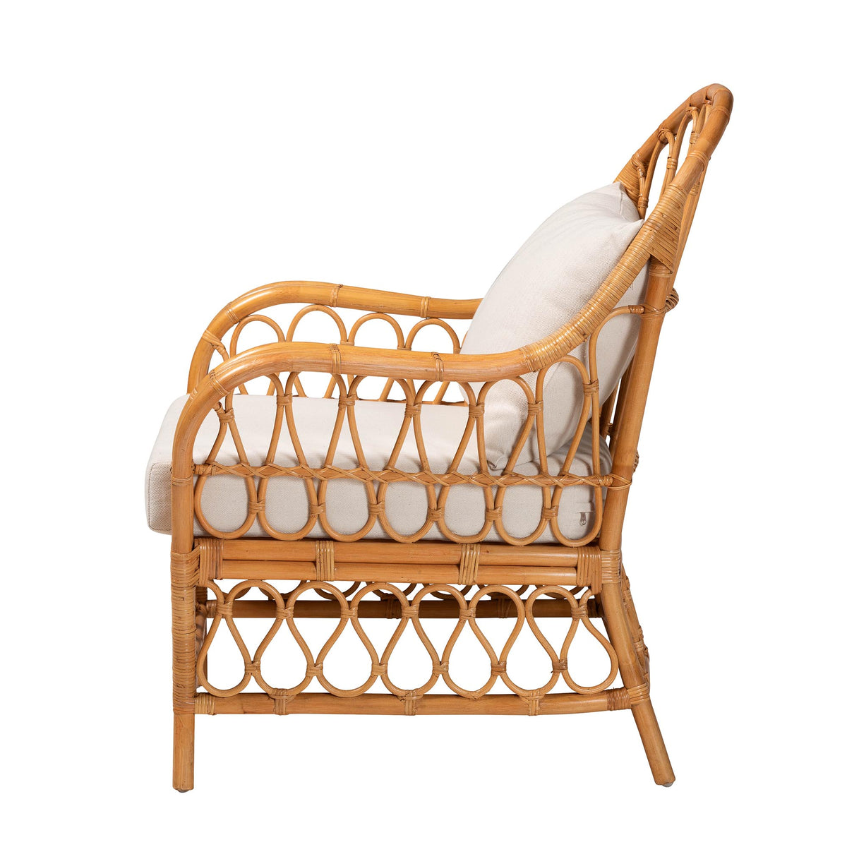 Reina Bohemian Light Honey Rattan Arm Chair
